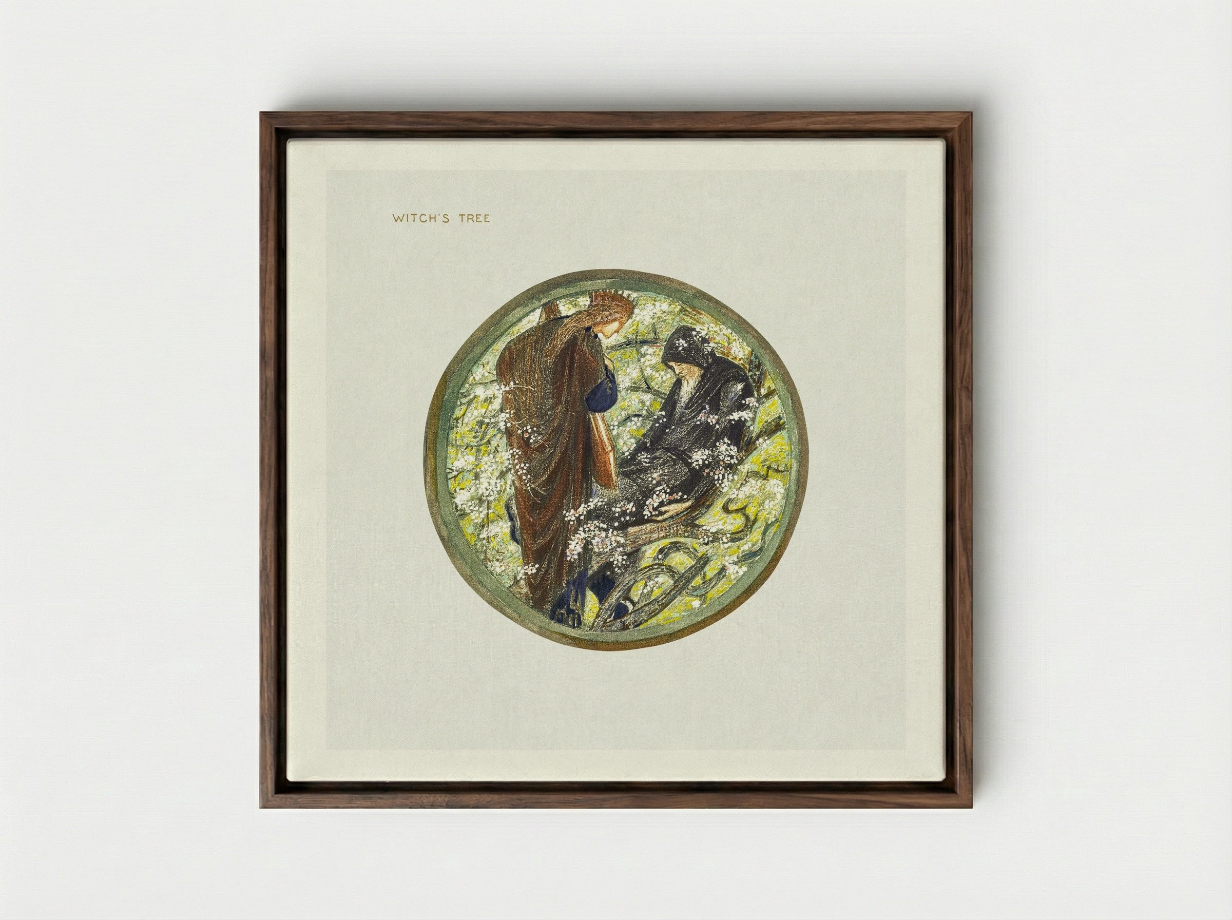 Witch's Tree - Edward Burne-Jones - Framed Canvas Dark Wood