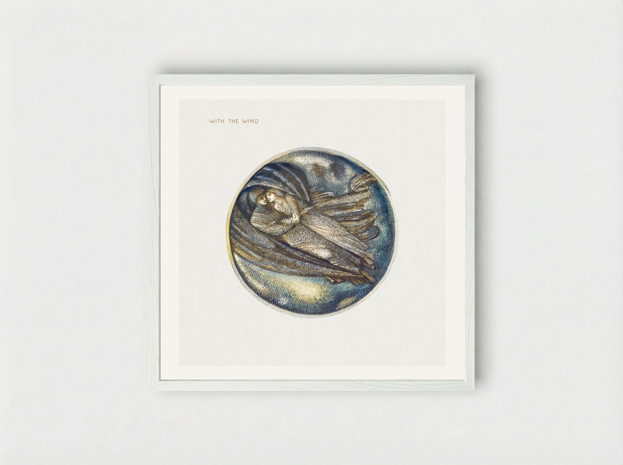 With the Wind, from The Flower Book - Edward Burne-Jones - Framed Print White