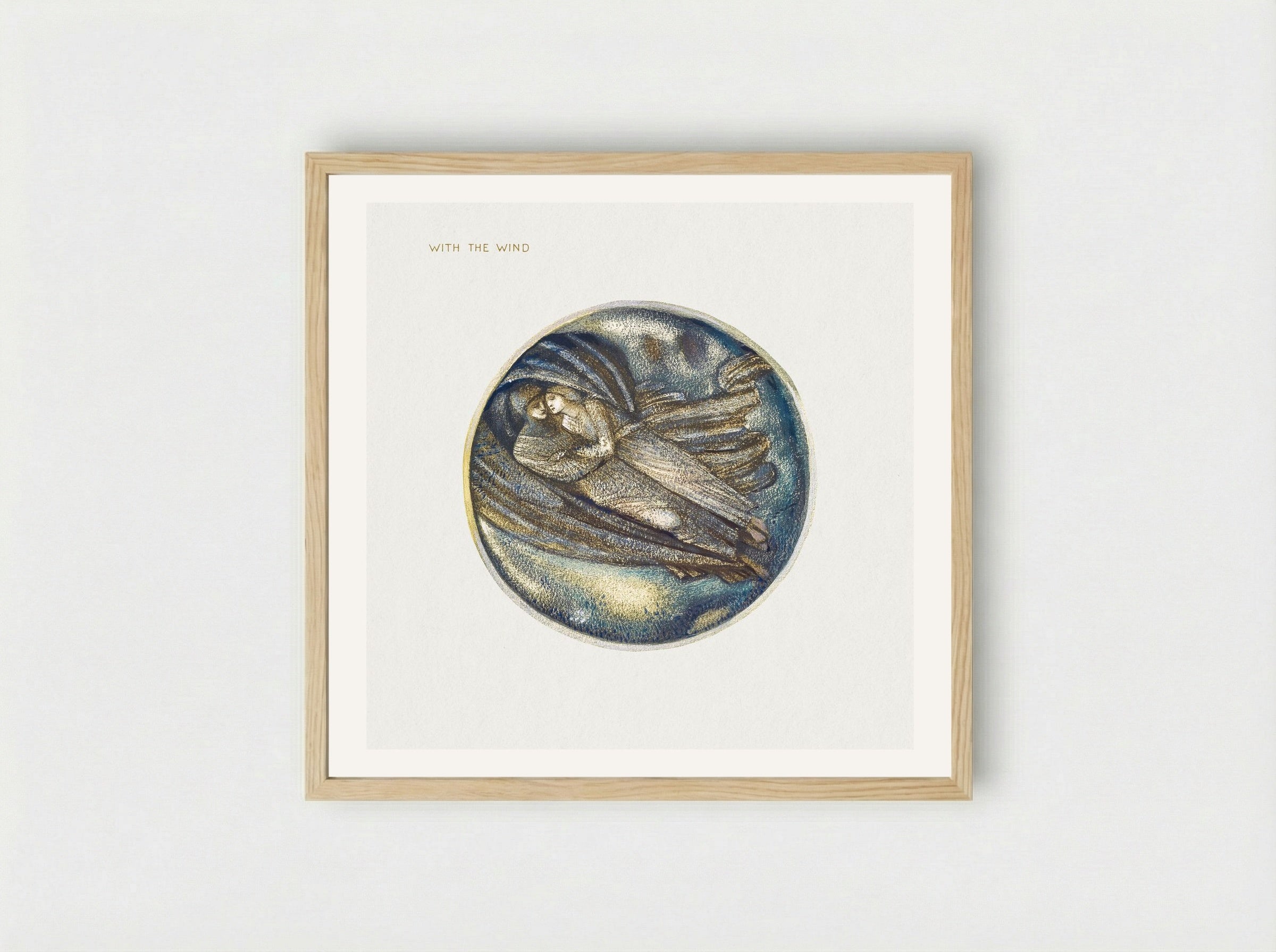 With the Wind, from The Flower Book - Edward Burne-Jones - Framed Print Wood
