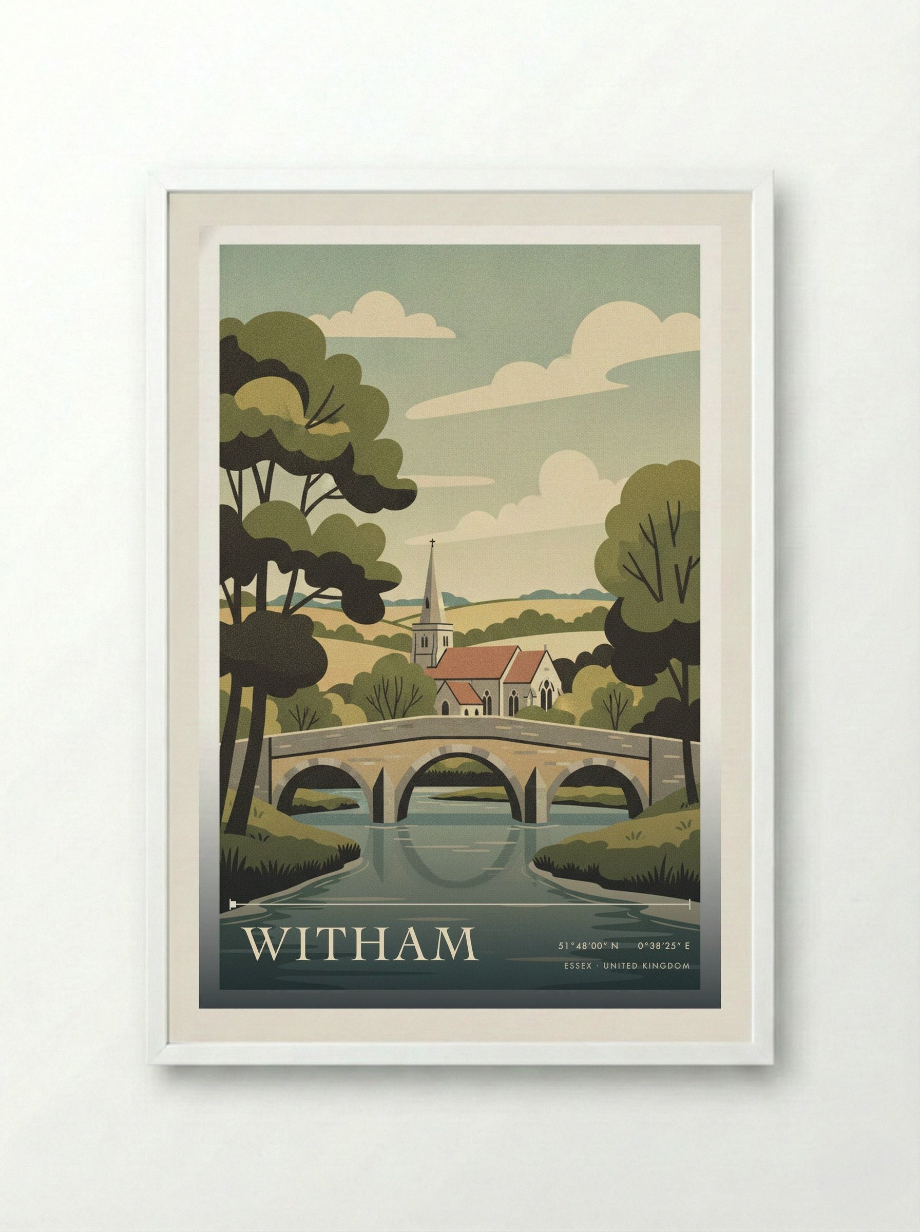 Witham Essex United Kingdom Travel Poster - Framed Print White
