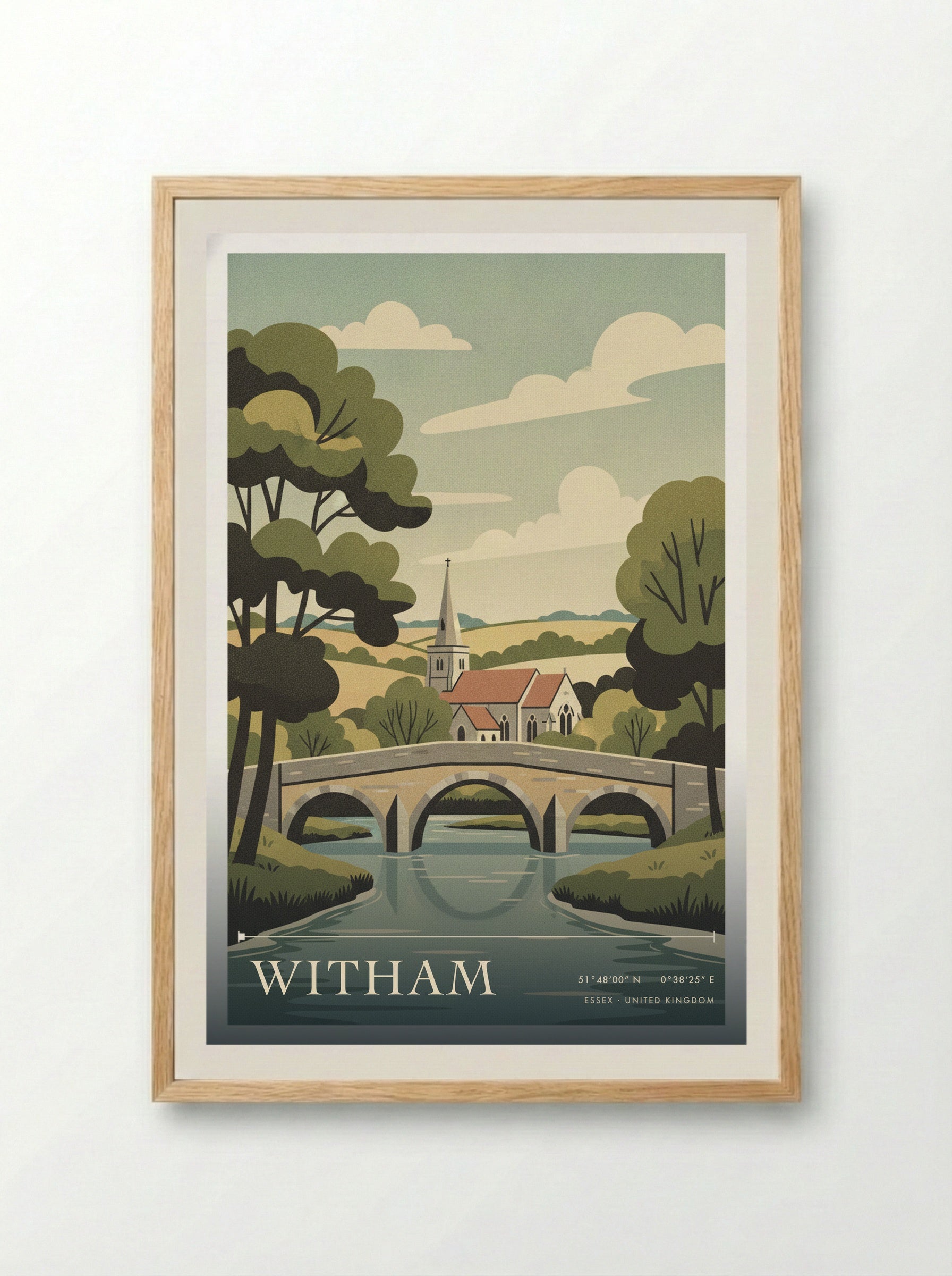 Witham Essex United Kingdom Travel Poster - Framed Print Wood
