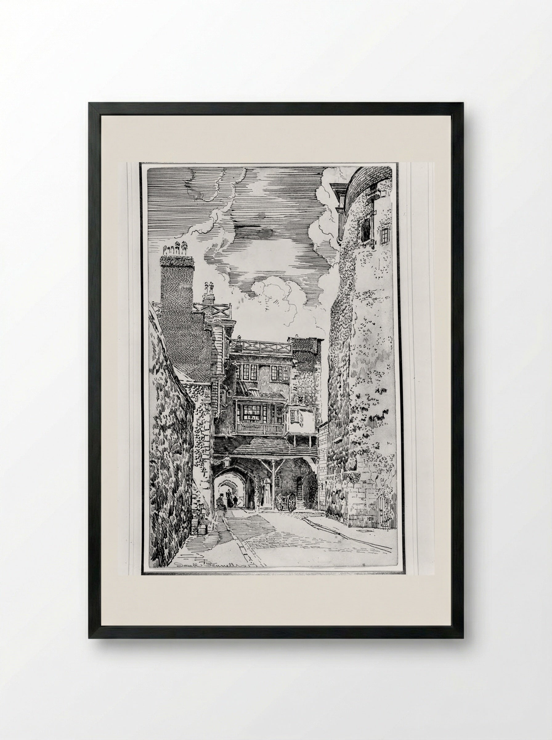 Within the Walls - Joseph Pennell - Framed Print Black