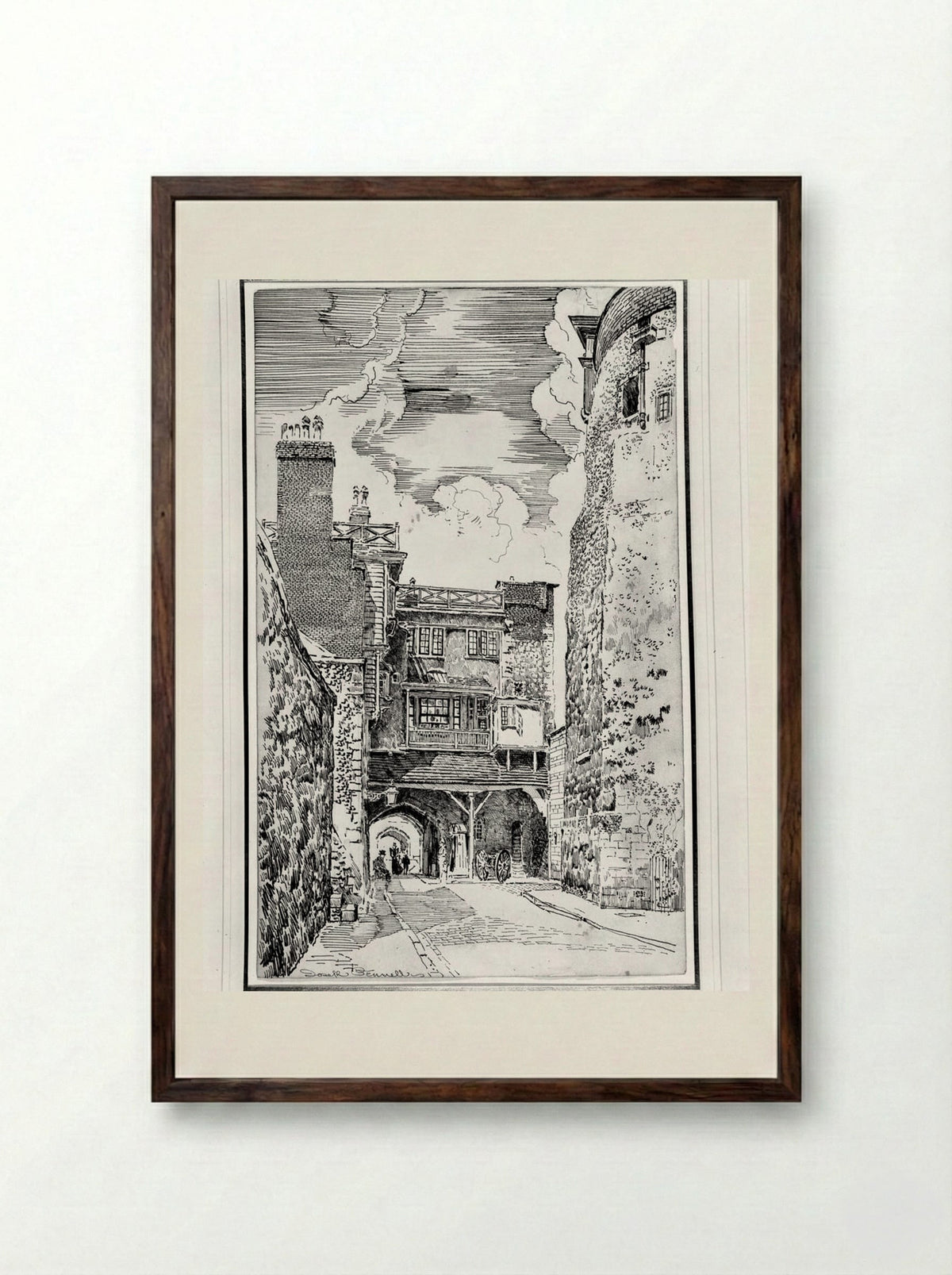 Within the Walls - Joseph Pennell - Framed Print Dark Wood