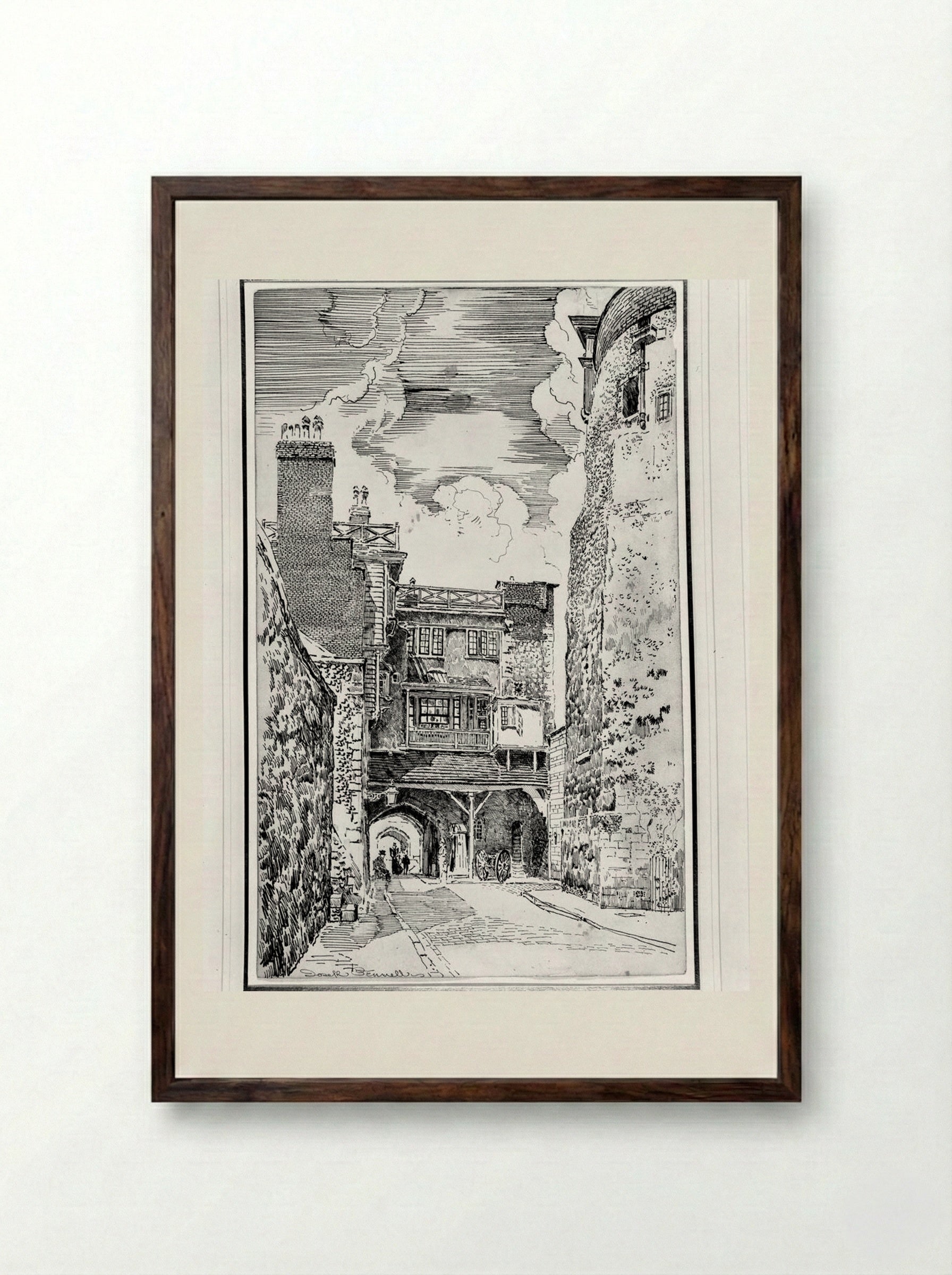 Within the Walls - Joseph Pennell - Framed Print Dark Wood