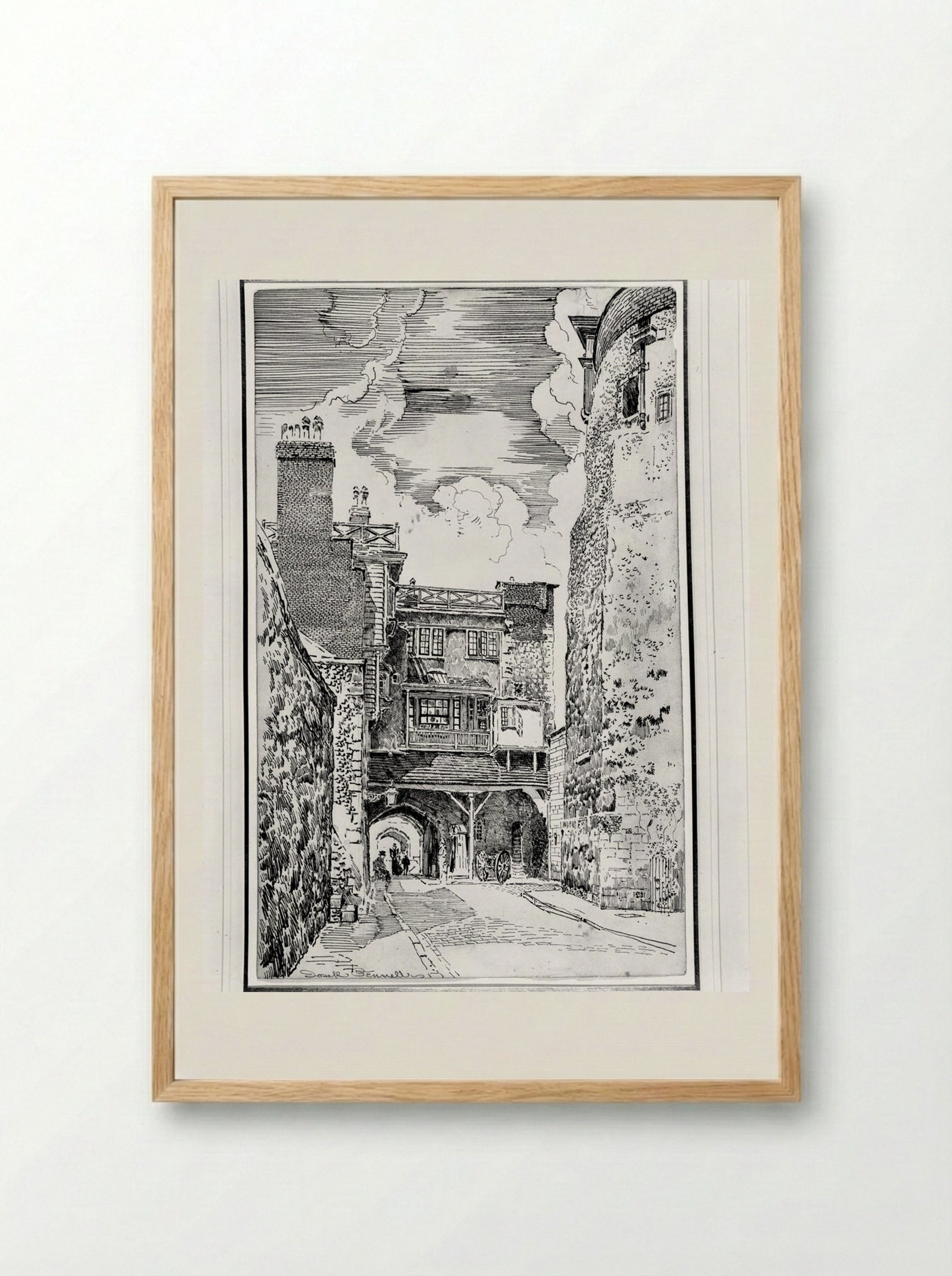 Within the Walls - Joseph Pennell - Framed Print Wood
