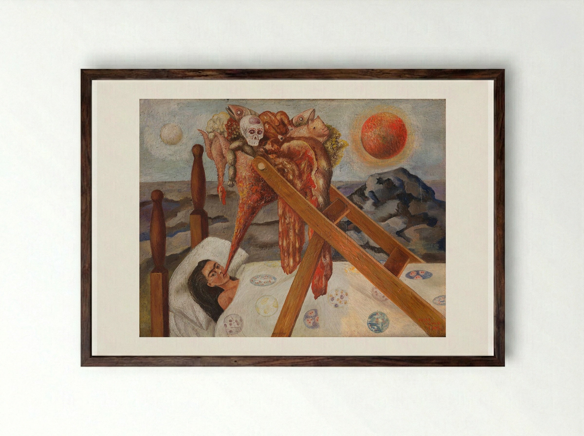 Without Hope - Frida Kahlo - Framed Print Dark Wood