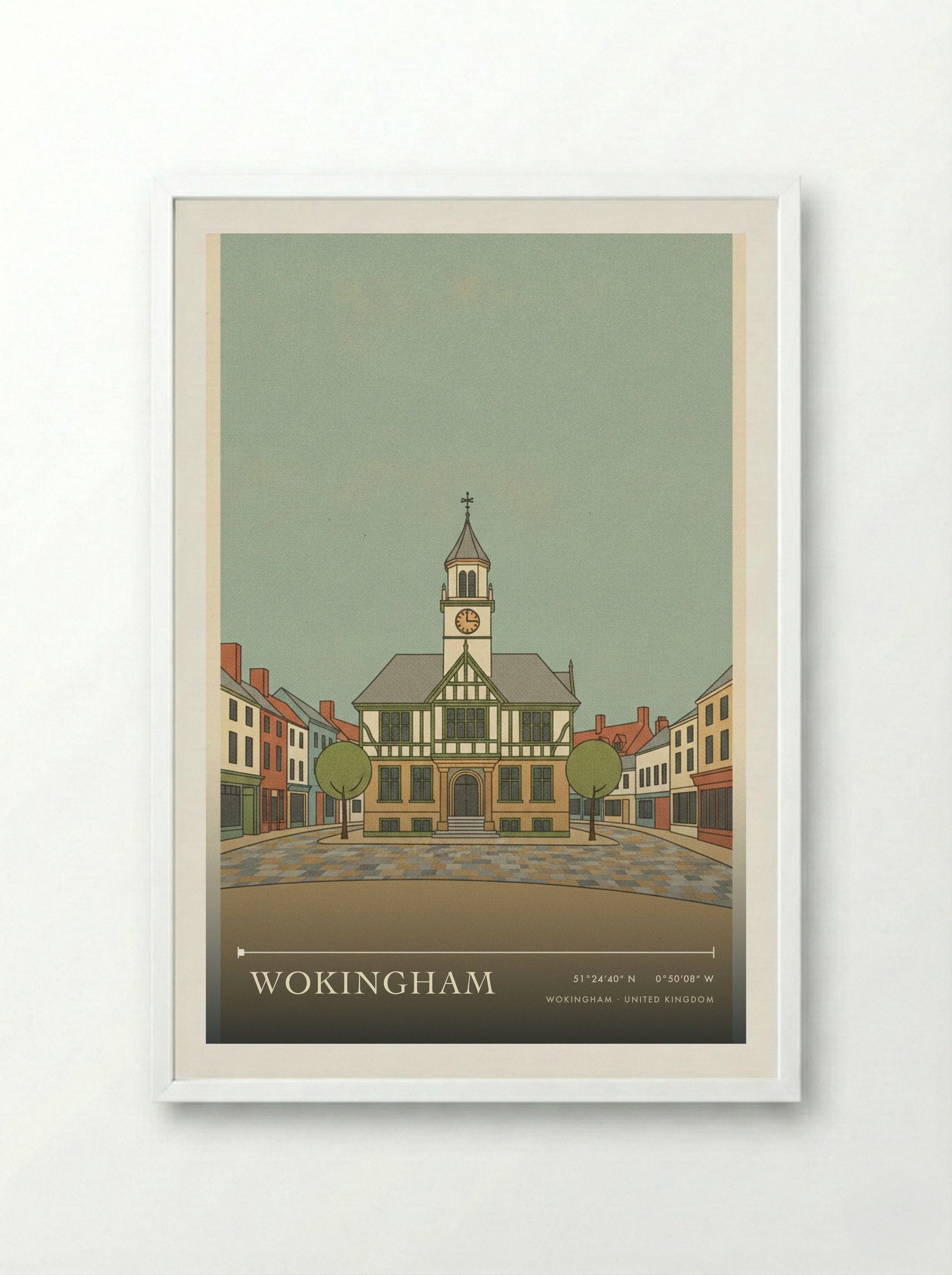 Wokingham United Kingdom Travel Poster - Framed Print White