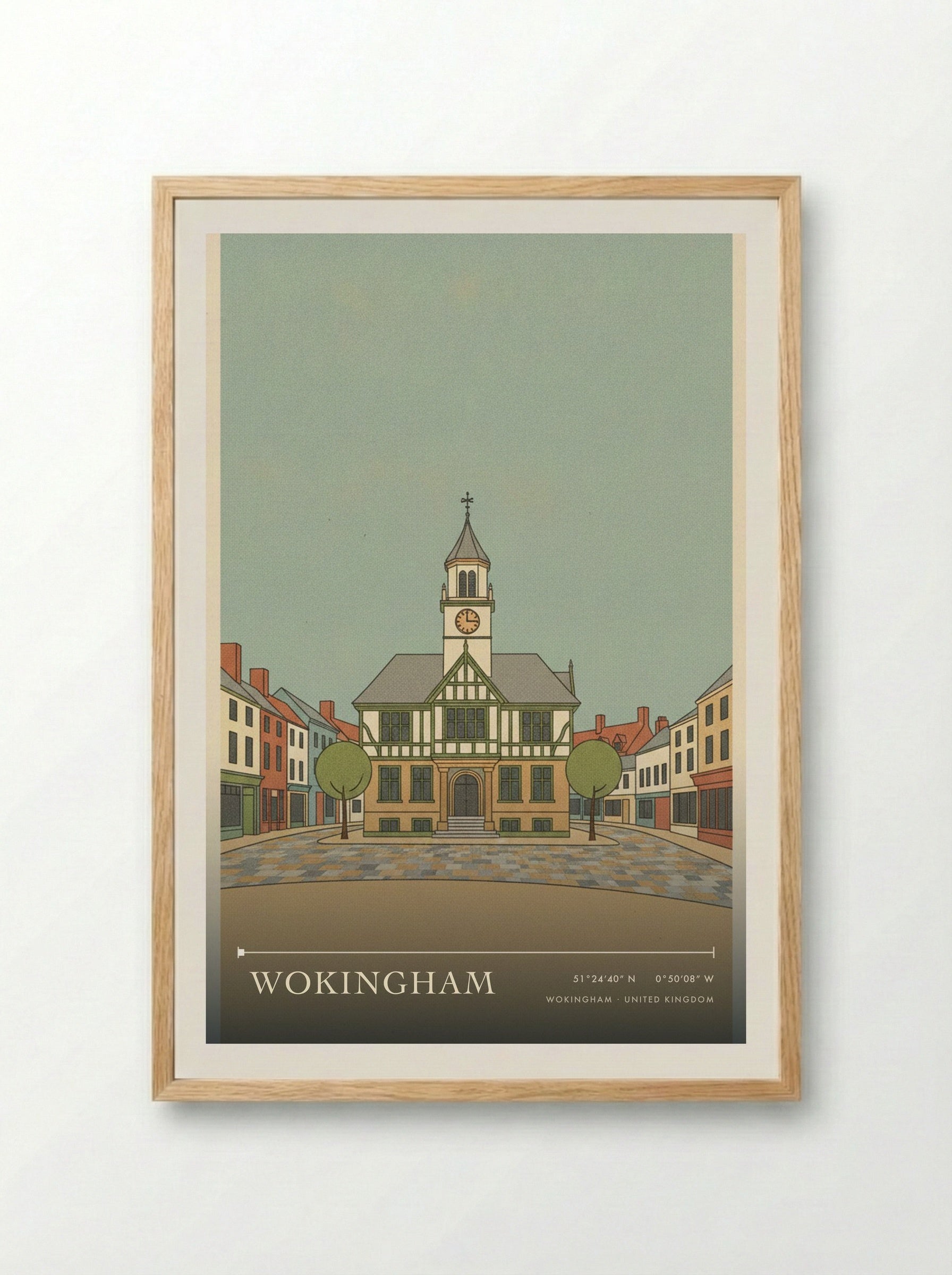 Wokingham United Kingdom Travel Poster - Framed Print Wood