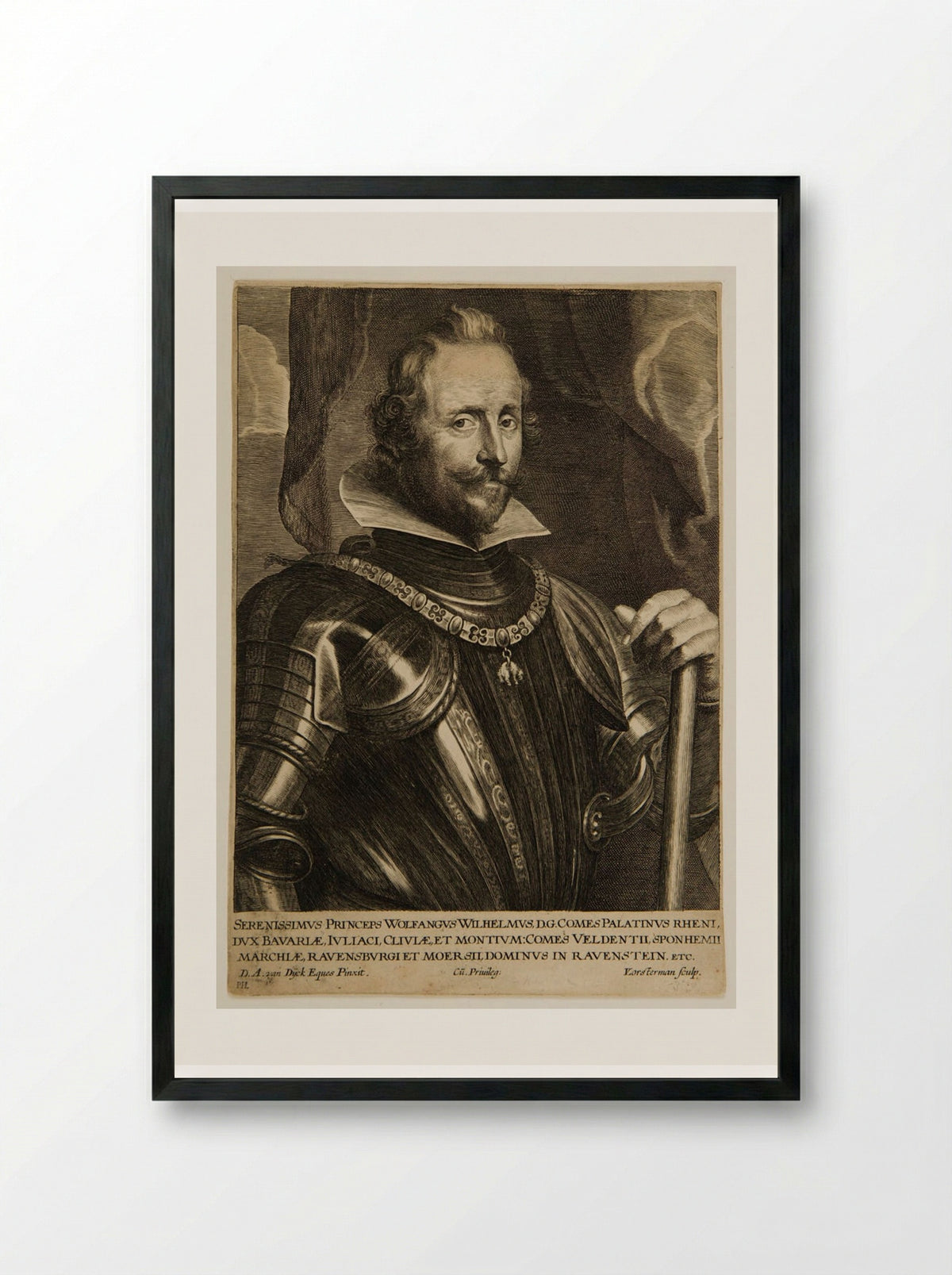 Wolfgang Wilhelm, Count Palatine of the Rhine - Lucas Vorsterman I - Framed Print Black