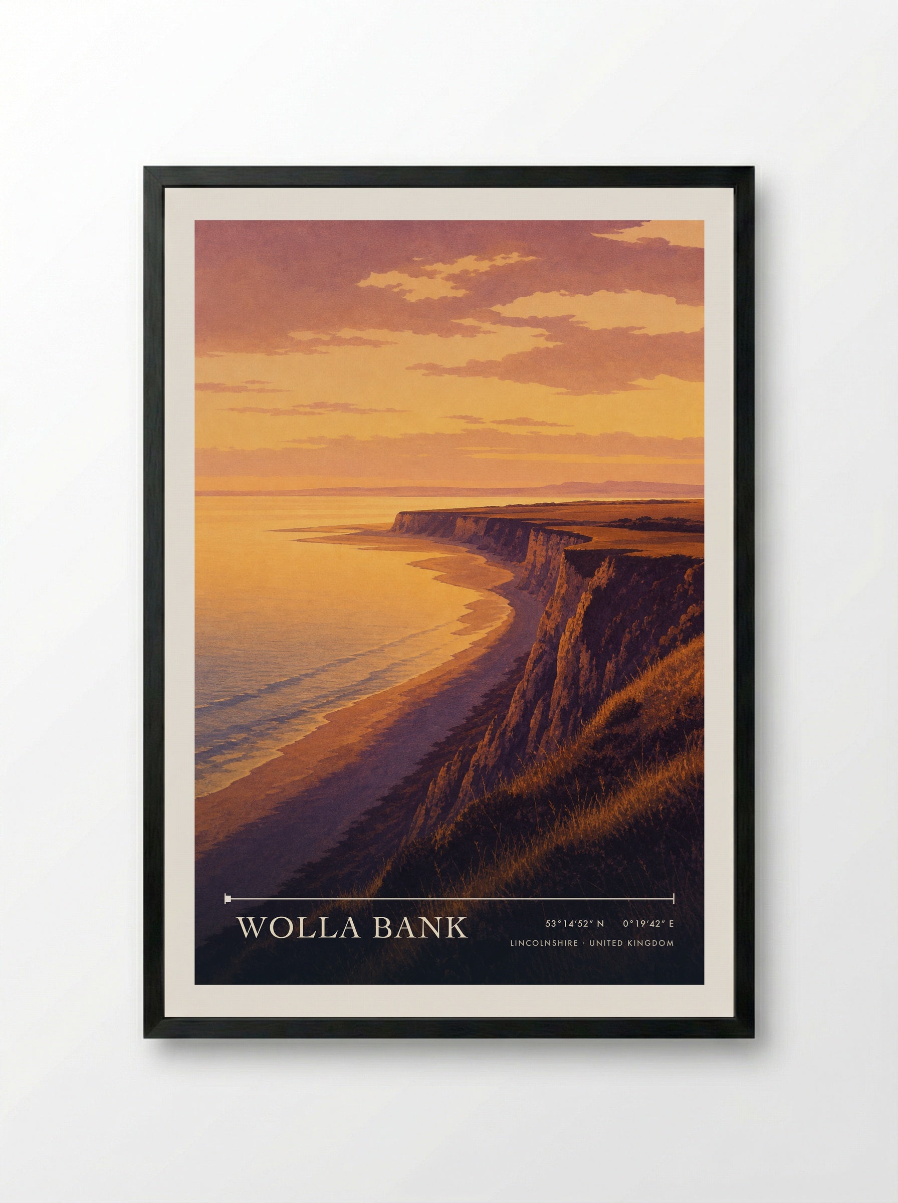 Wolla Bank Lincolnshire United Kingdom Travel Poster - Framed Print Black