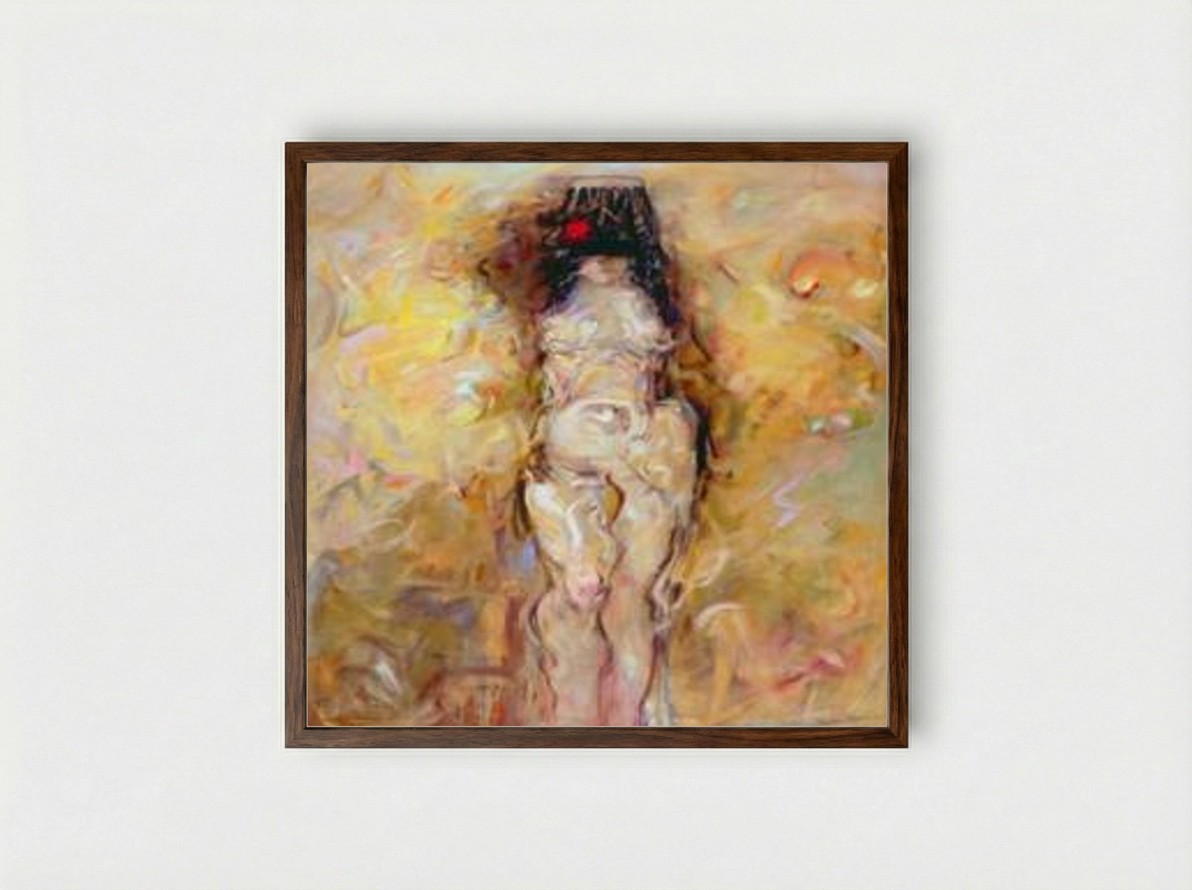 Woman Artist, Nude, Standing - Dorothea Tanning - Framed Print Dark Wood