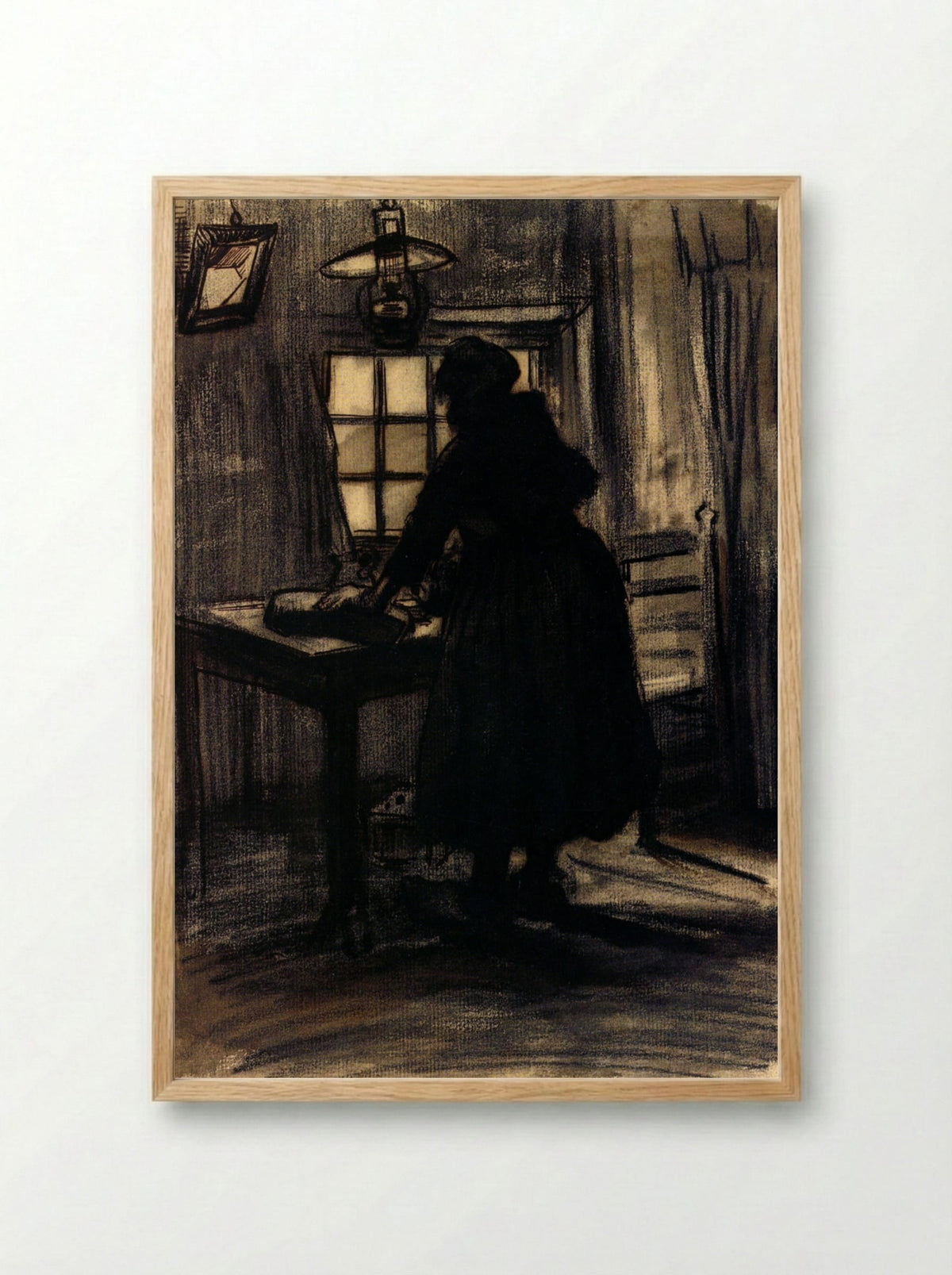 Woman Cutting Bread - Vincent van Gogh - Framed Print Wood