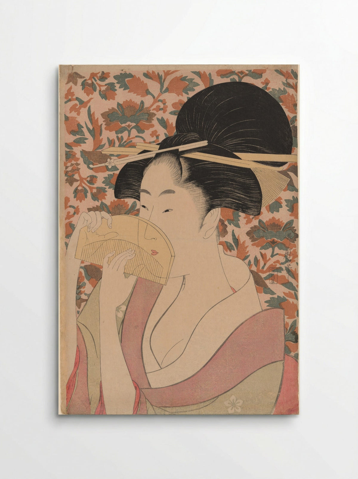 Woman Holding a Tortoise-shell Hair-comb - Kitagawa Utamaro - Poster