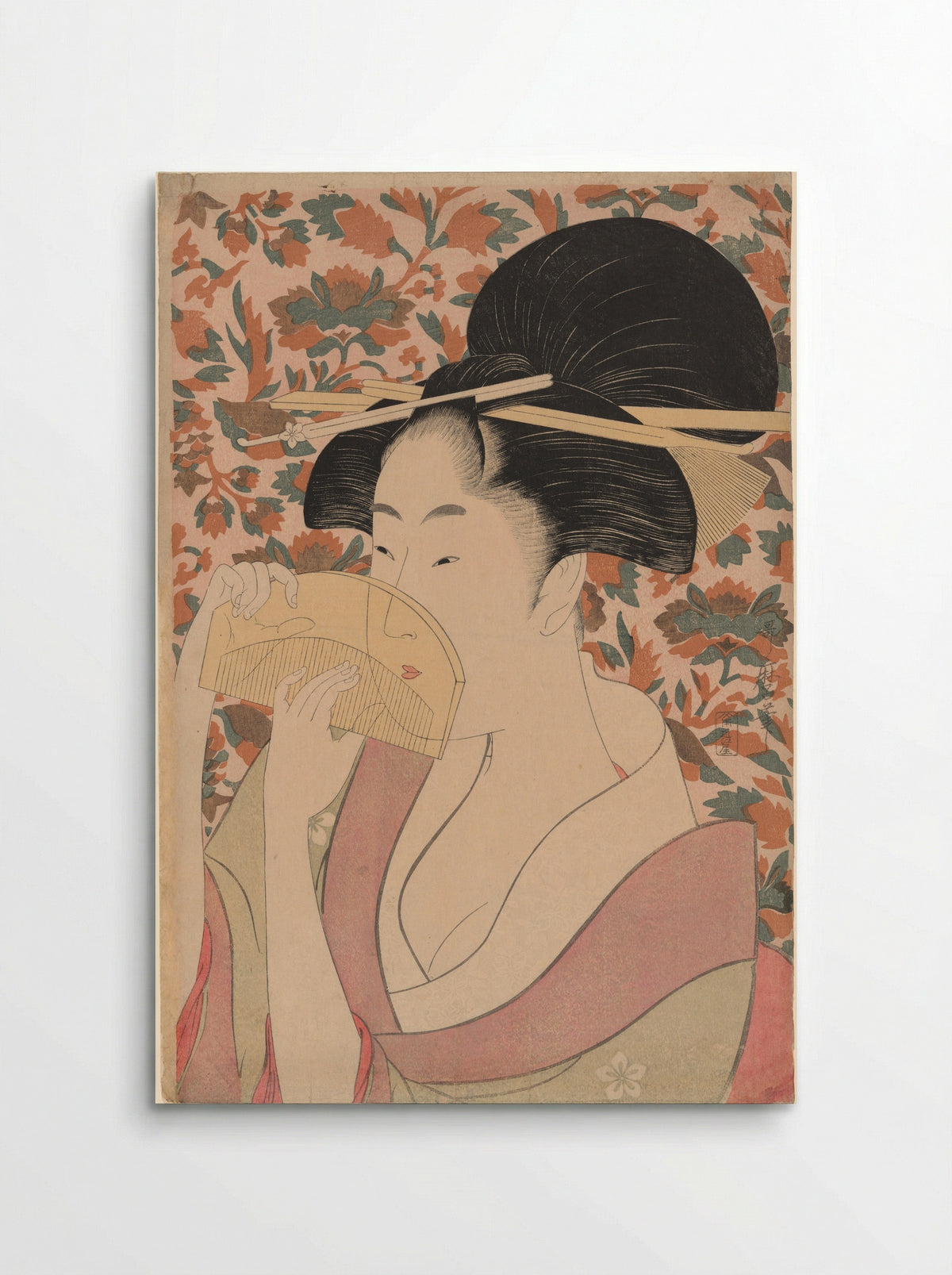 Woman Holding a Tortoise-shell Hair-comb - Kitagawa Utamaro - Poster