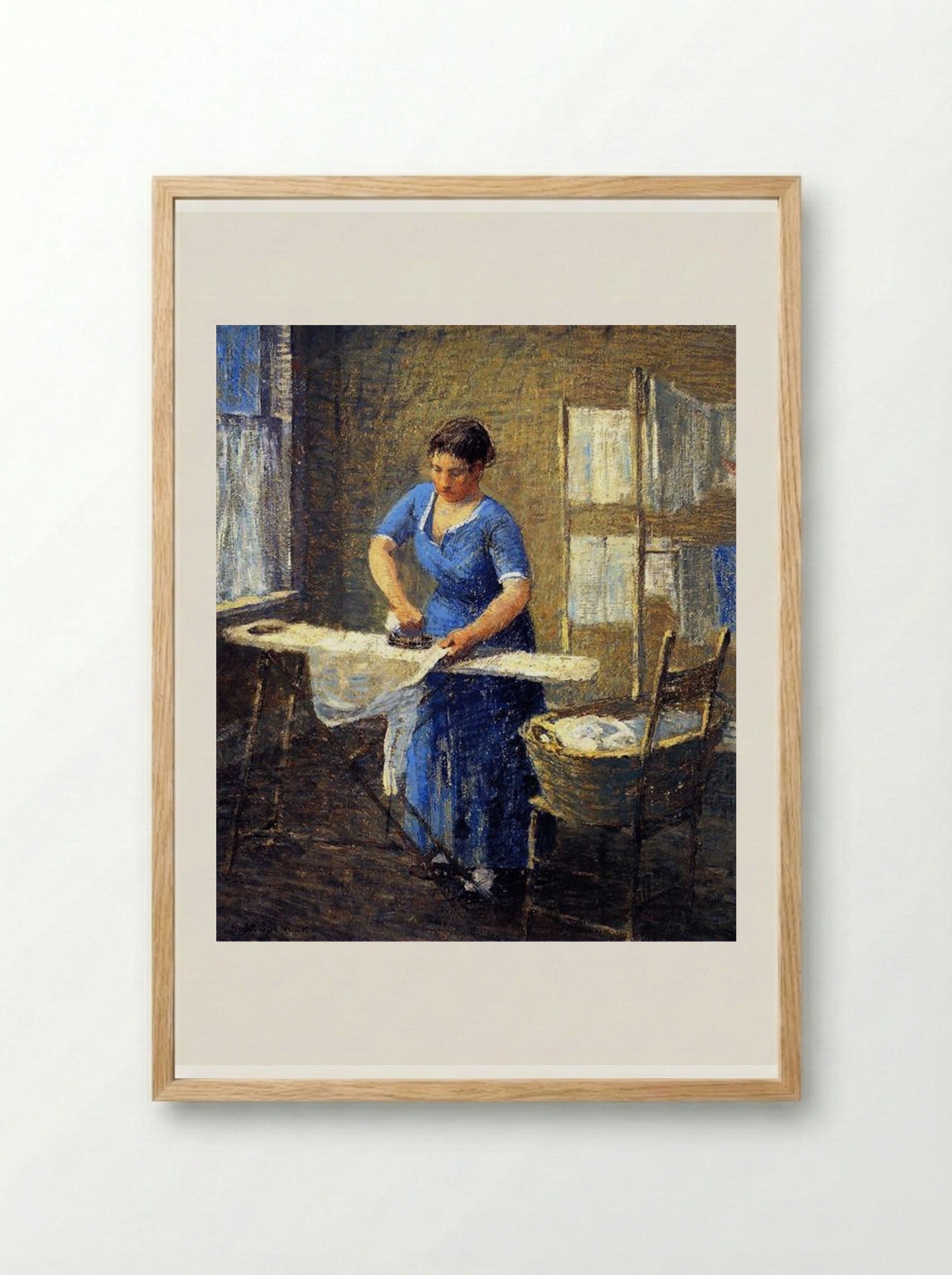 Woman Ironing - Robert Spencer - Framed Print Wood