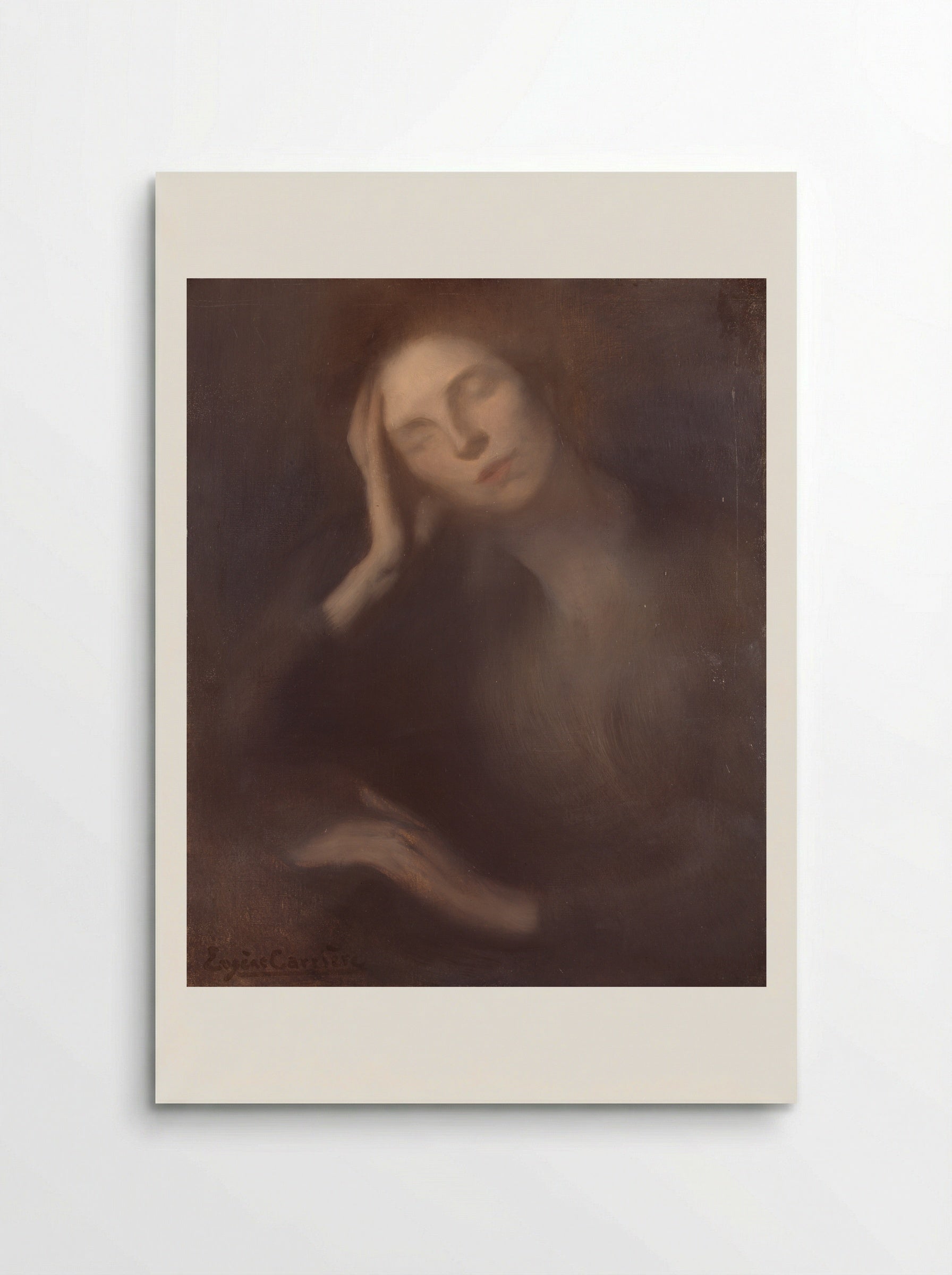 Woman Leaning on a Table - Eugène Carrière - Poster