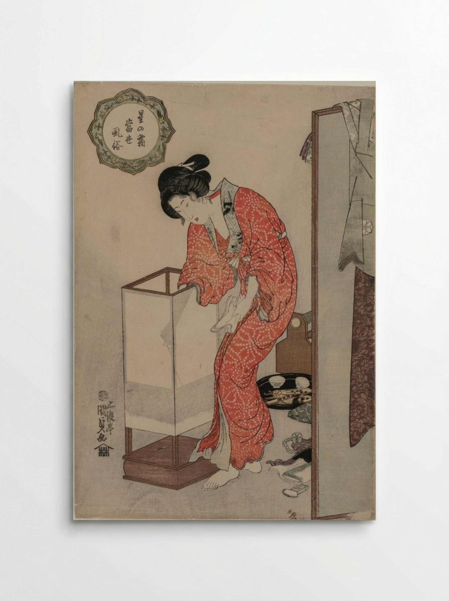 Woman Putting Out a Light - Utagawa Kunisada - Poster