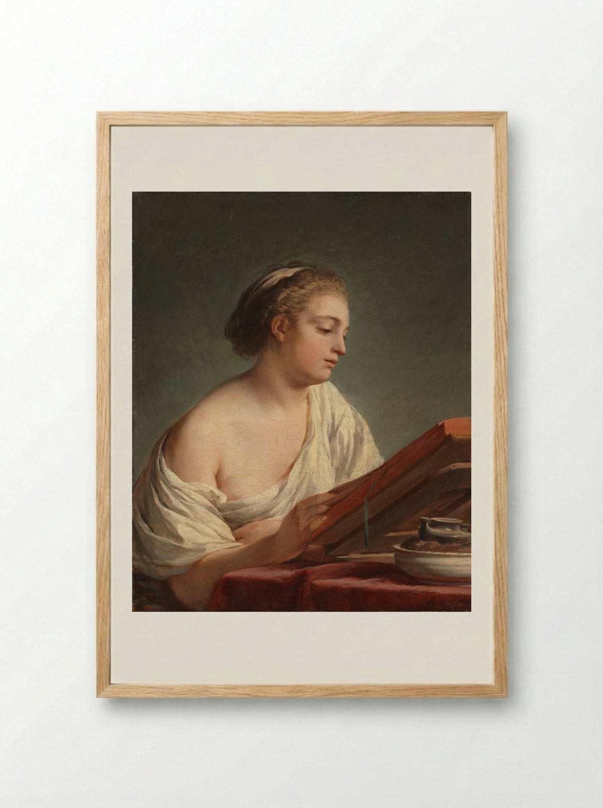 Woman Reading - Nicolas-Bernard Lépicié - Framed Print Wood