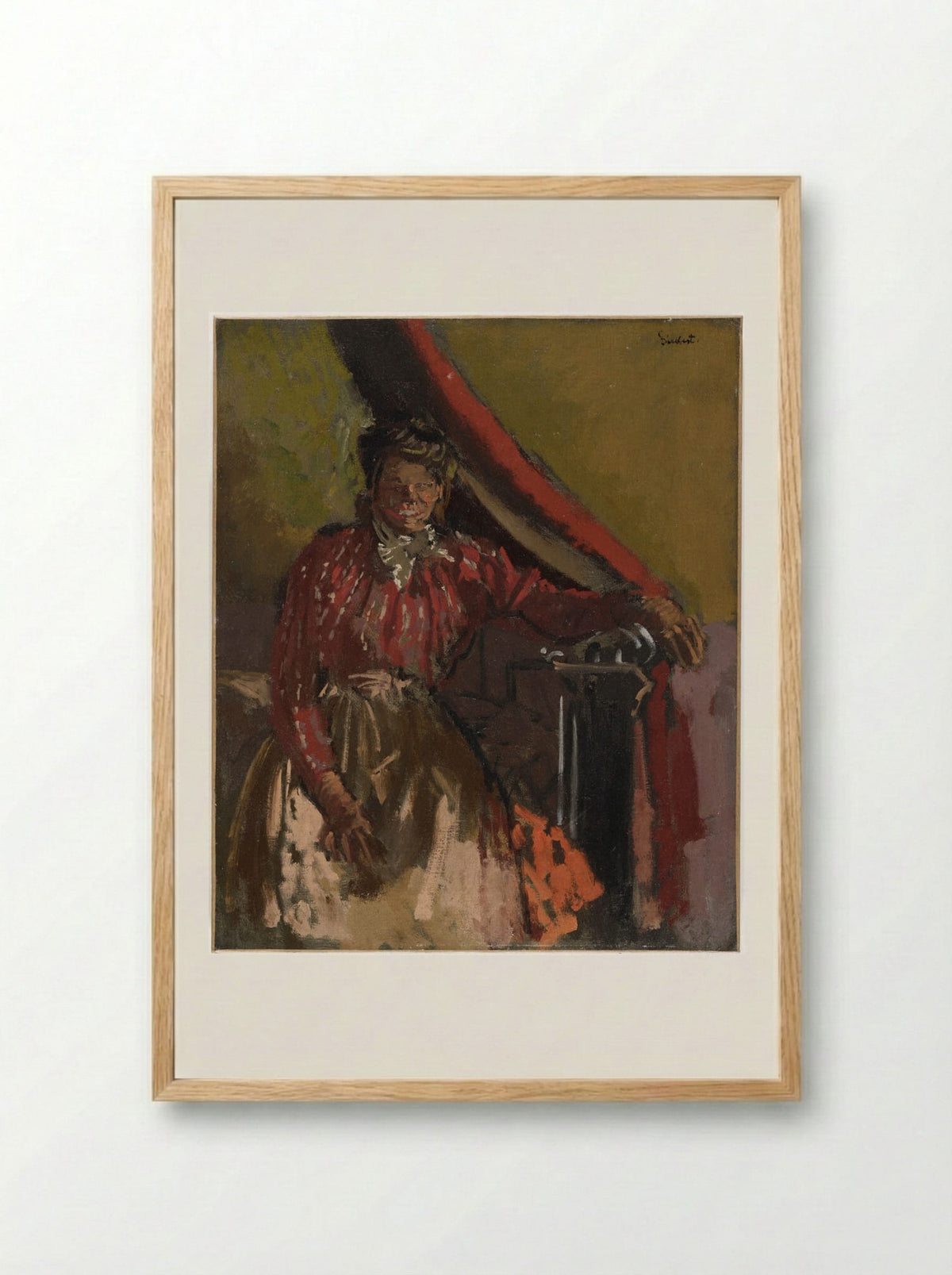 Woman Seated on a Bed - Walter Sickert - Framed Print Wood