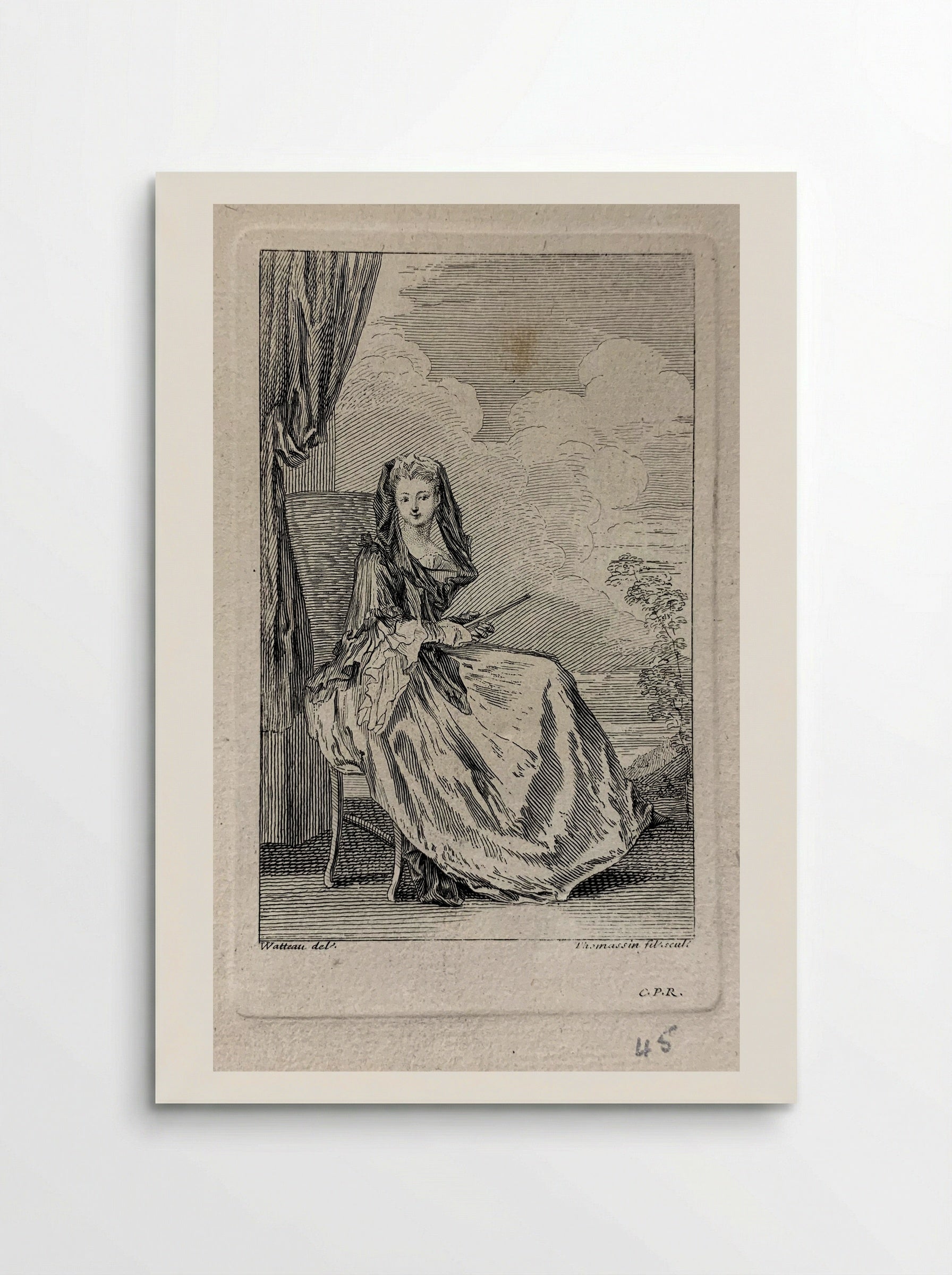 Woman Seated - Jean-Antoine Watteau - Poster