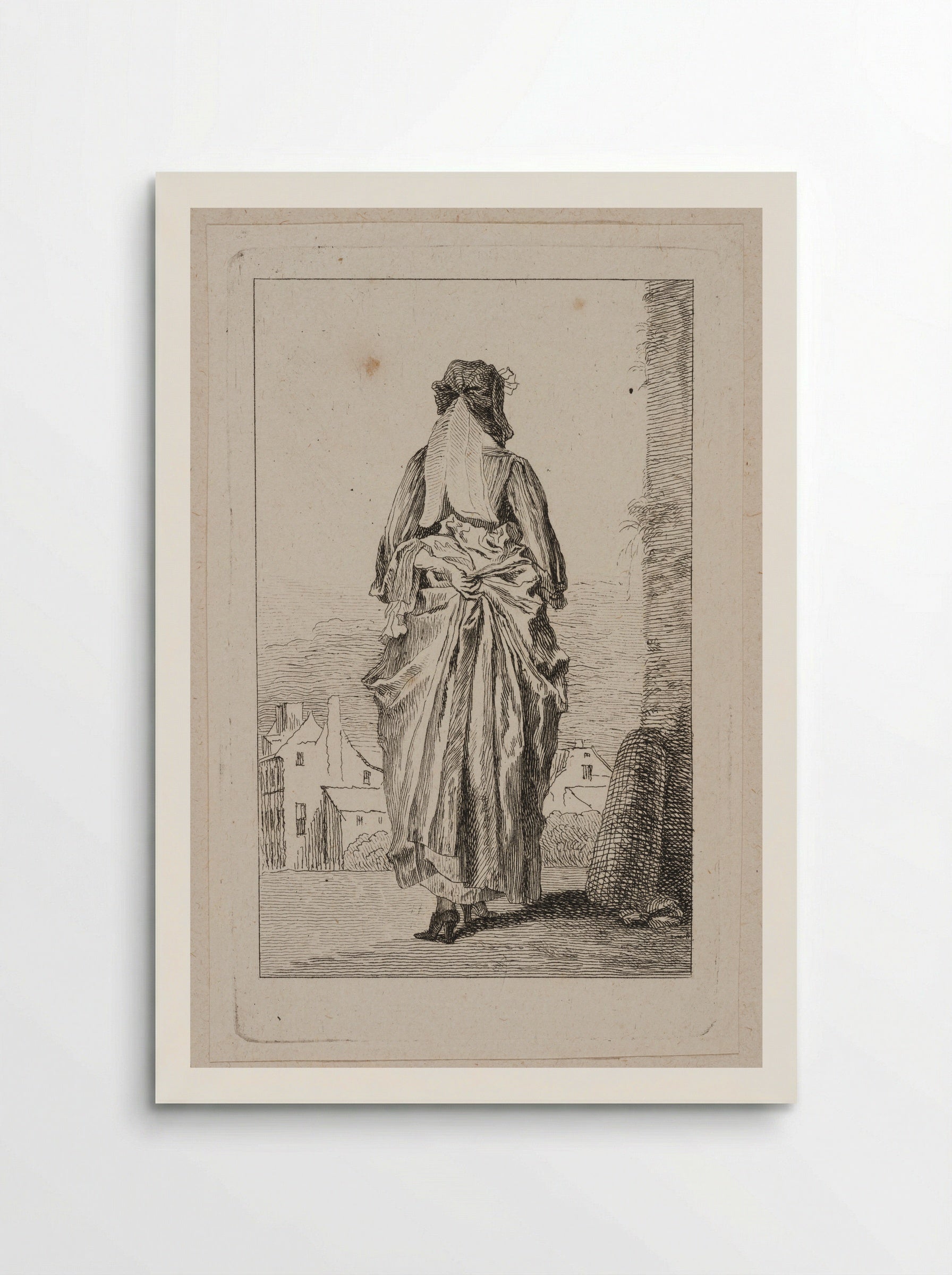 Woman Seen from the Back - Jean-Antoine Watteau - Poster