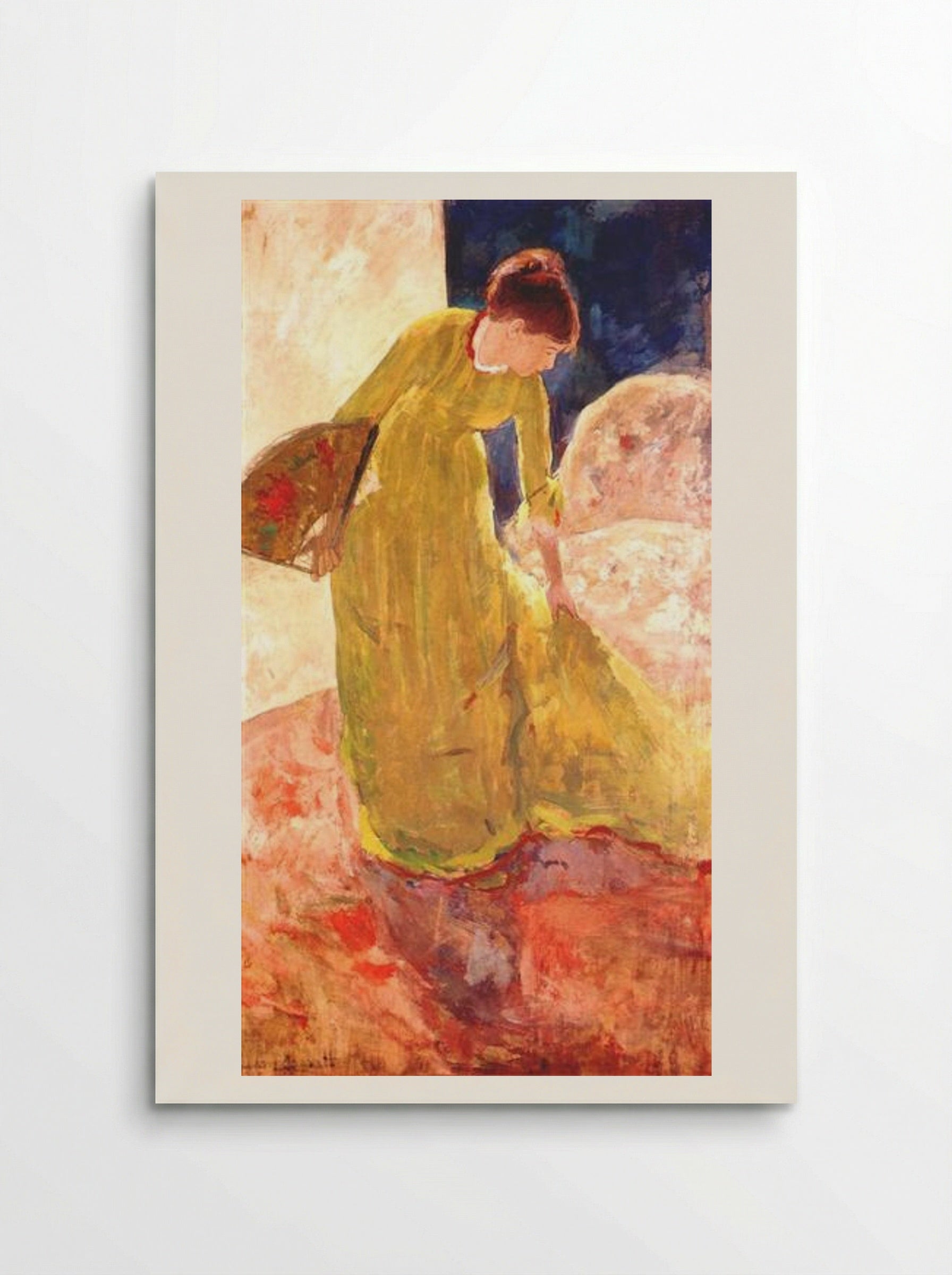 Woman Standing, Holding a Fan - Mary Cassatt - Poster
