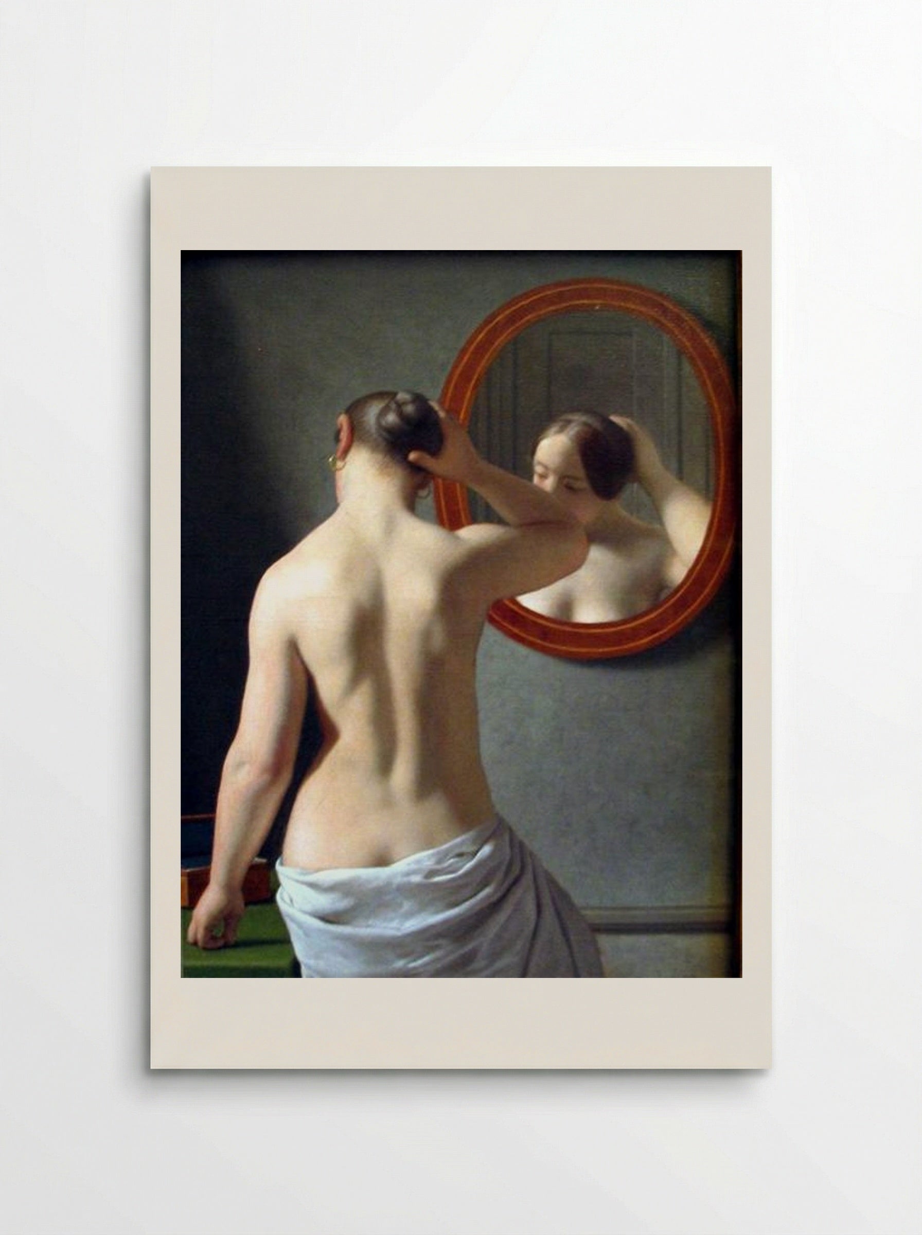 Woman Standing in Front of a Mirror - Christoffer Wilhelm Eckersberg - Poster