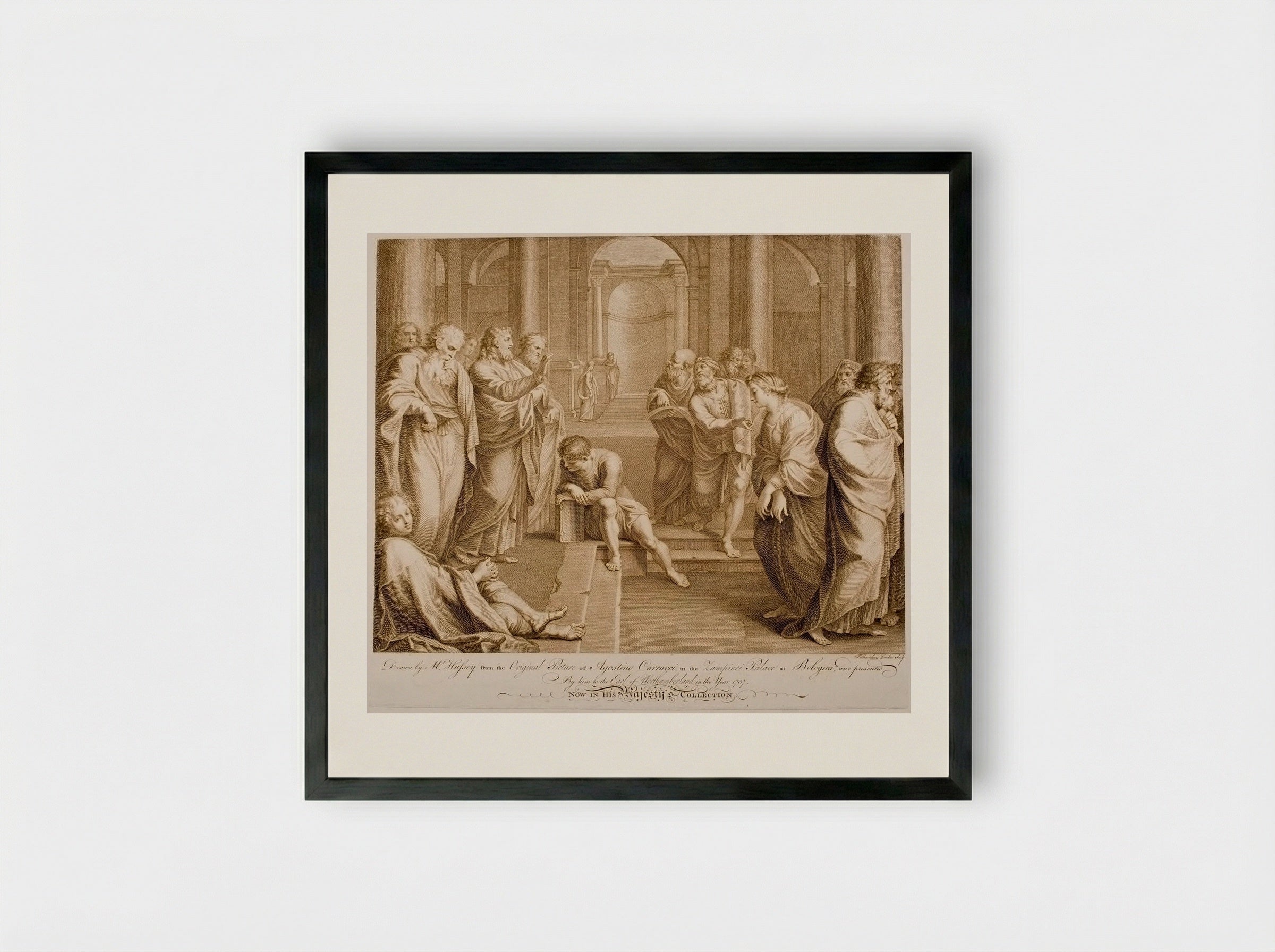 Woman Taken in Adultery - Francesco Bartolozzi - Framed Print Black