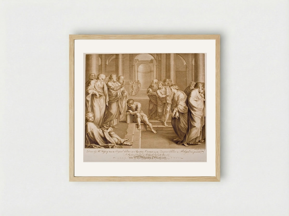 Woman Taken in Adultery - Francesco Bartolozzi - Framed Print Wood