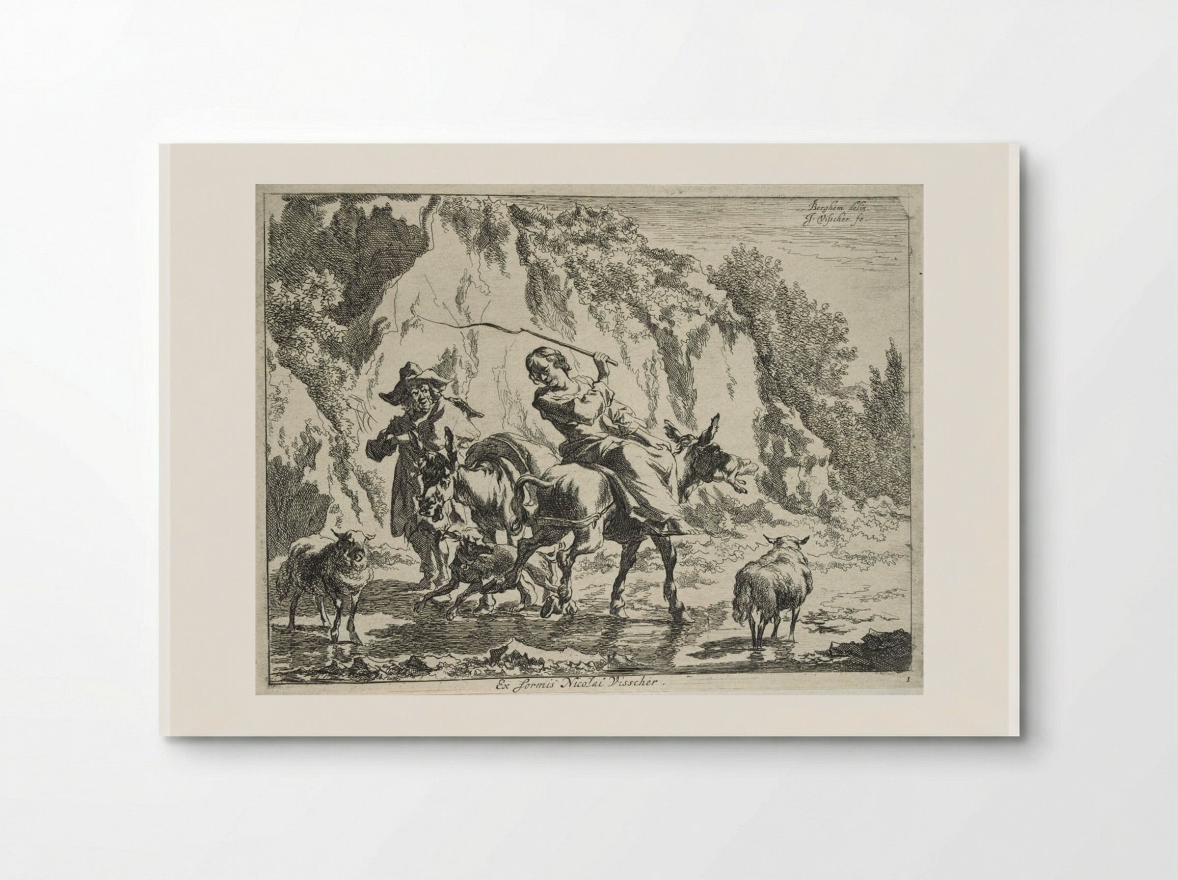 Woman Whipping her Donkey - Cornelis Visscher - Poster