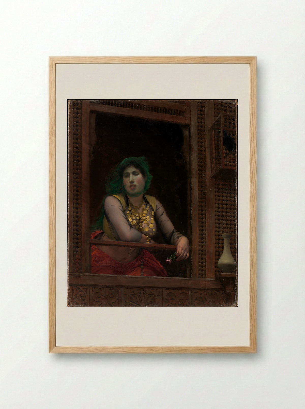 Woman at a Balcony - Jean-Léon Gérôme - Framed Print Wood