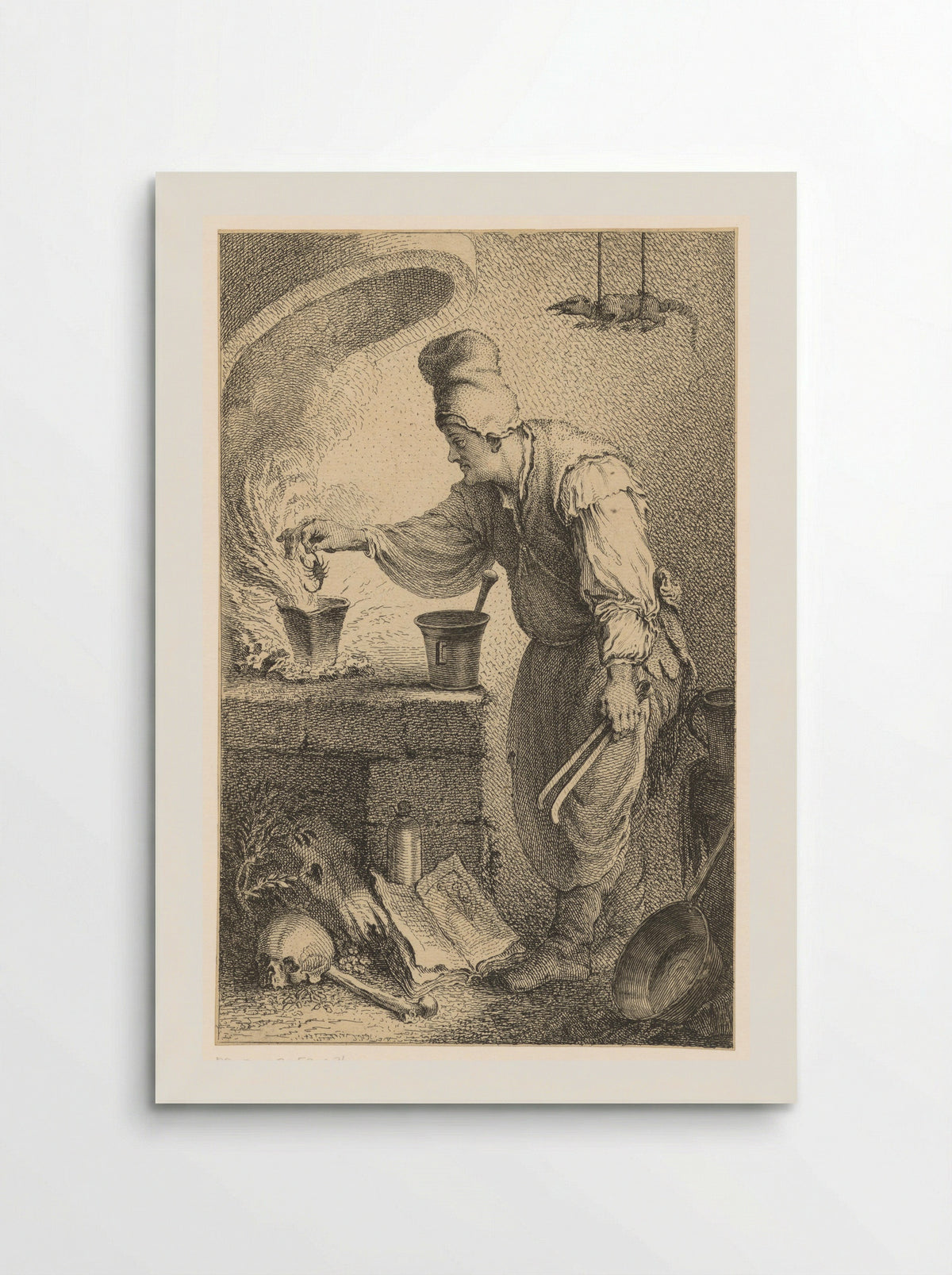 Woman at a Stove Holding a Scorpion over a Pot - Ferdinand Landerer - Poster