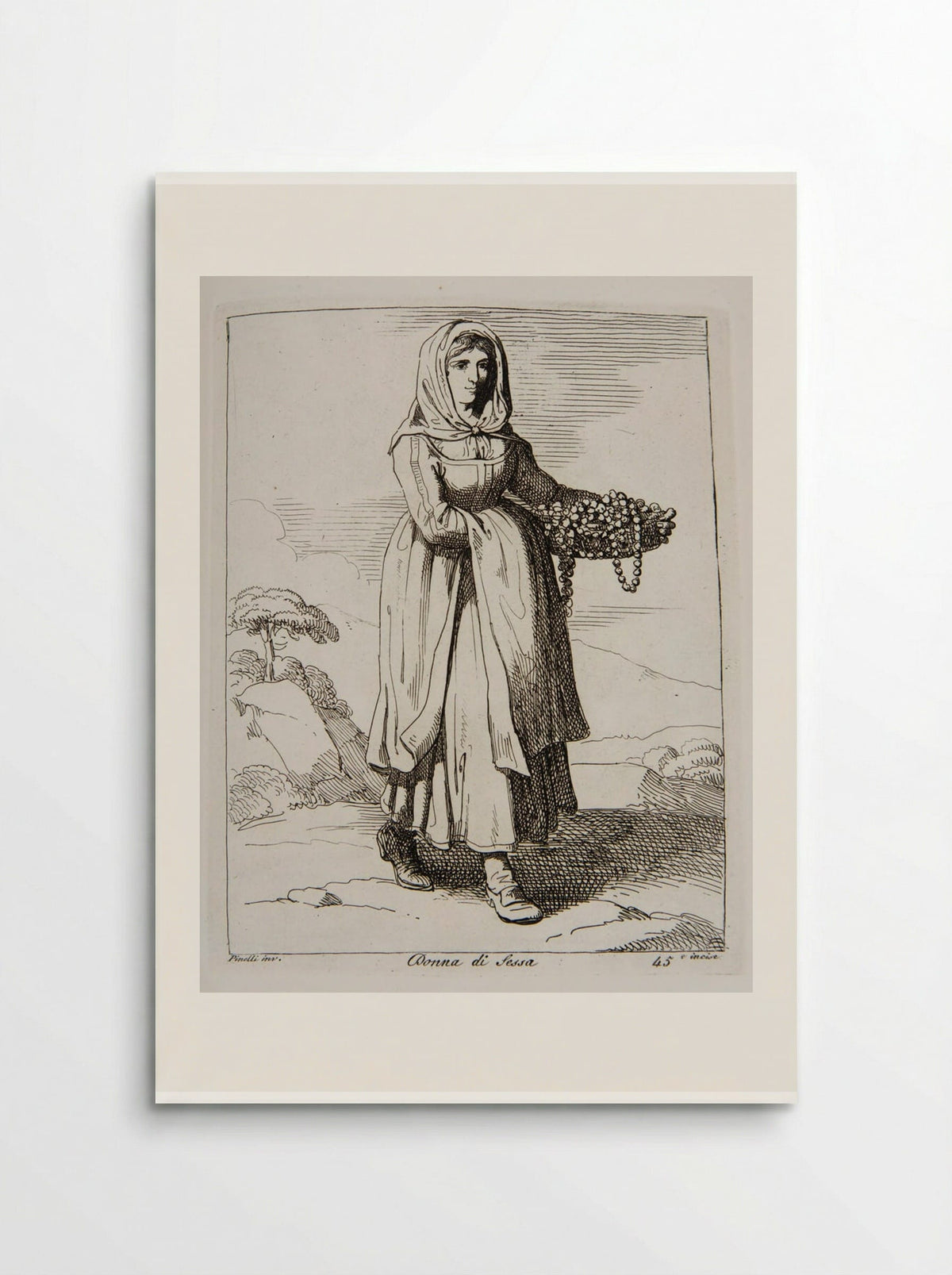 Woman from Sessa - Bartolomeo Pinelli - Poster