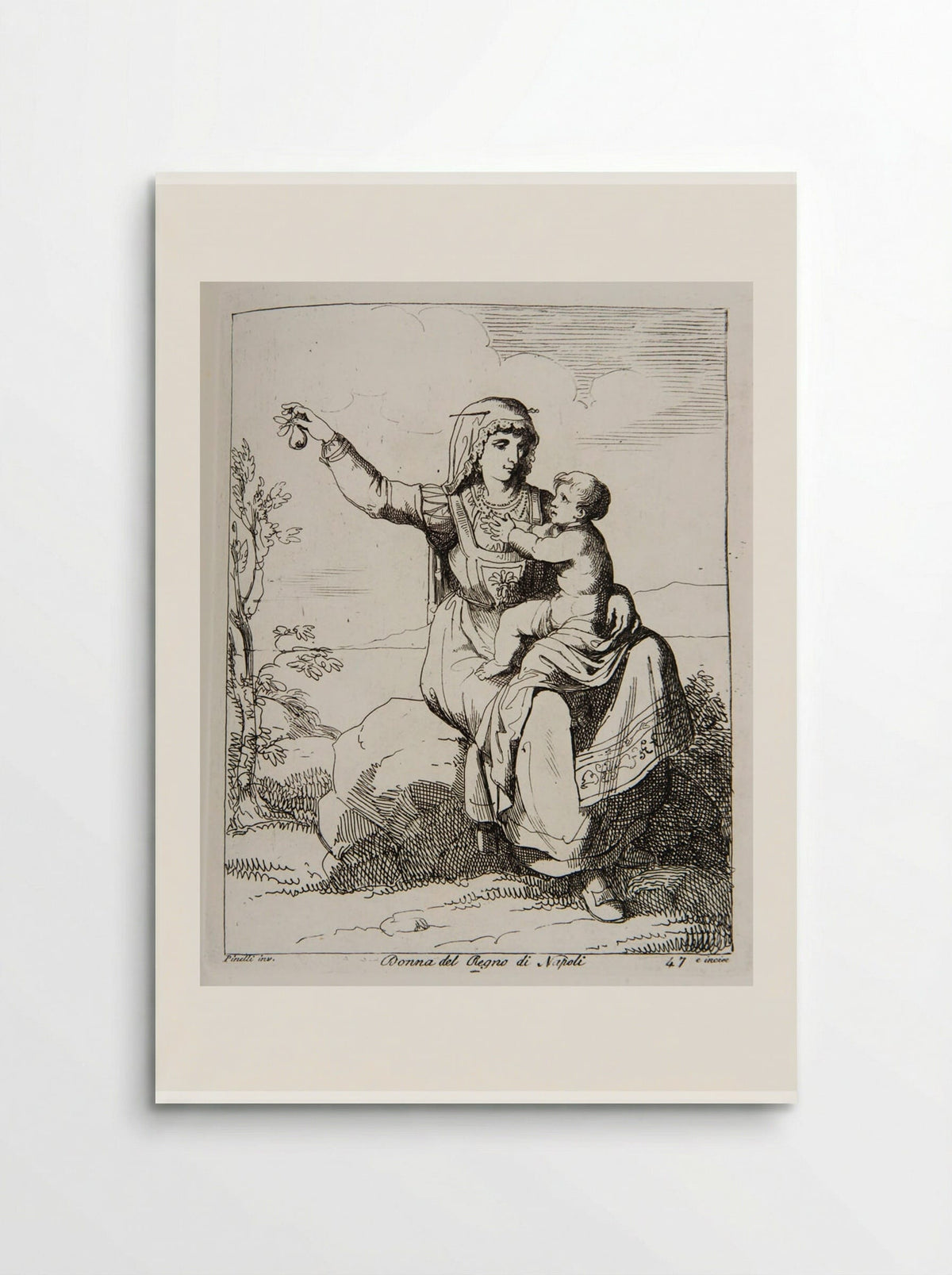 Woman from the Kingdom of Naples - Bartolomeo Pinelli - Poster