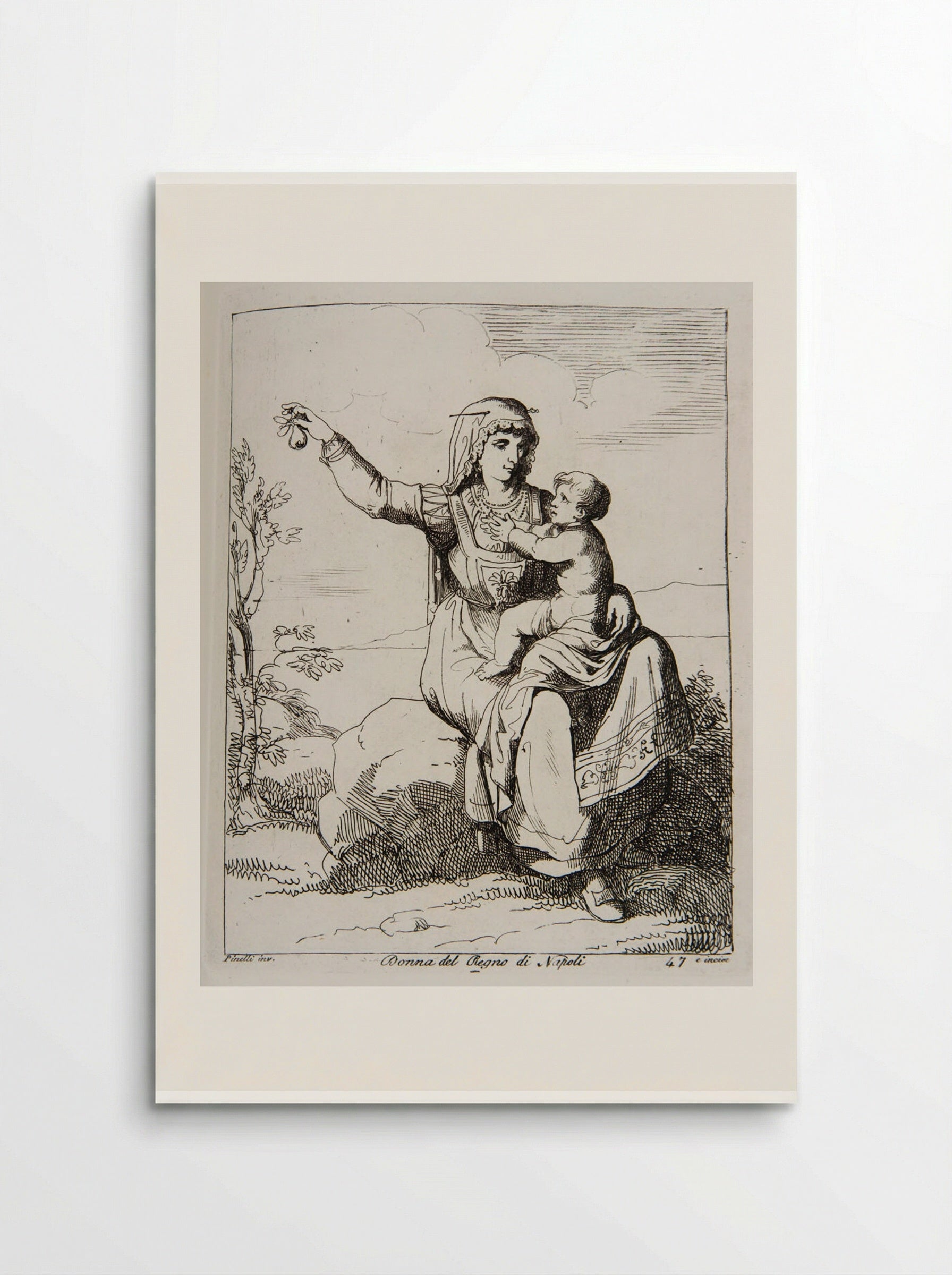 Woman from the Kingdom of Naples - Bartolomeo Pinelli - Poster
