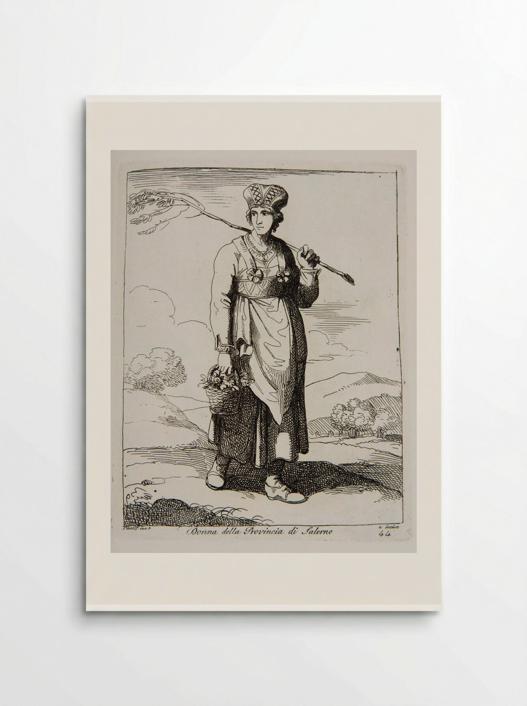 Woman from the Province of Salerno - Bartolomeo Pinelli - Poster