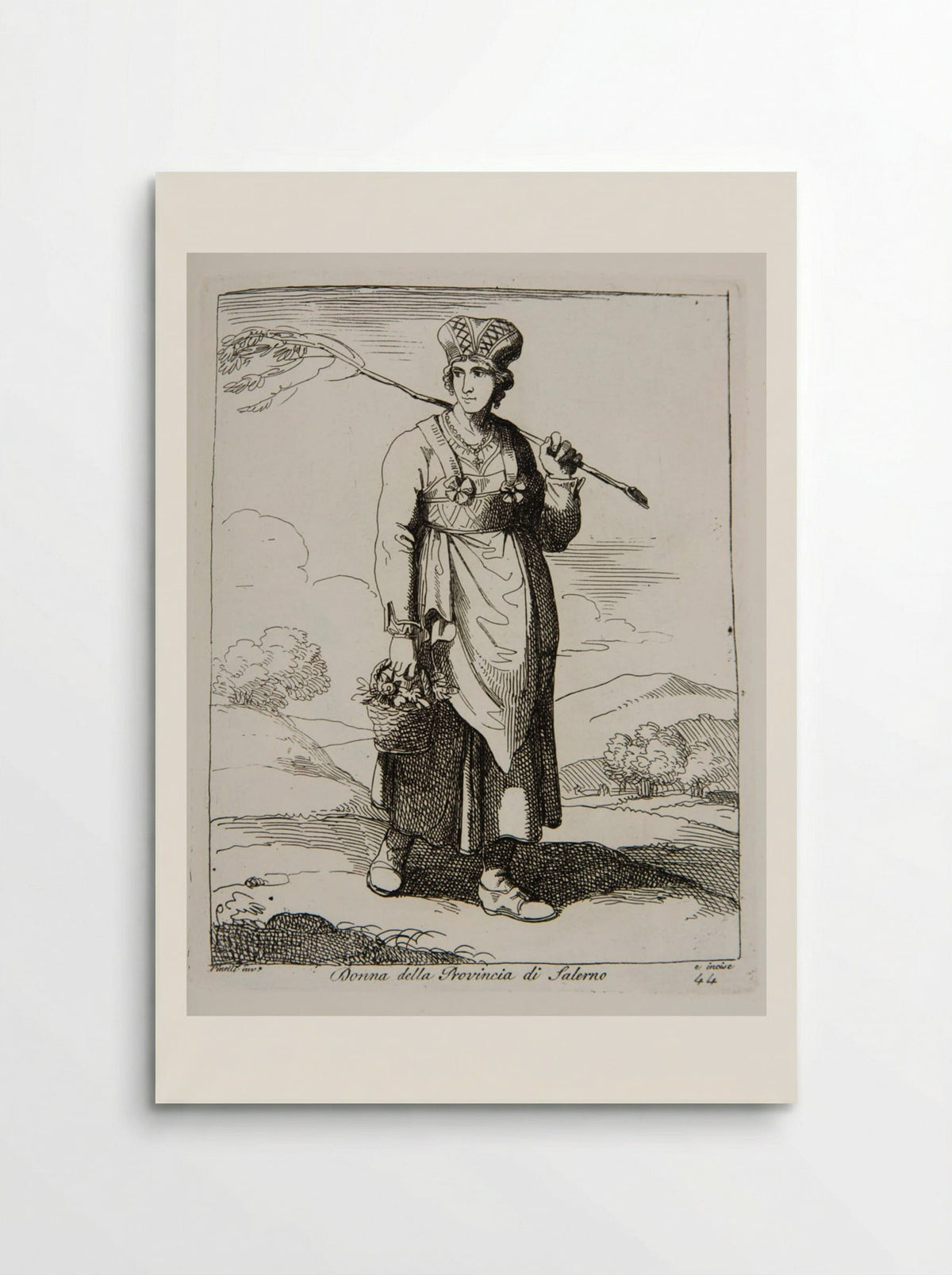 Woman from the Province of Salerno - Bartolomeo Pinelli - Poster