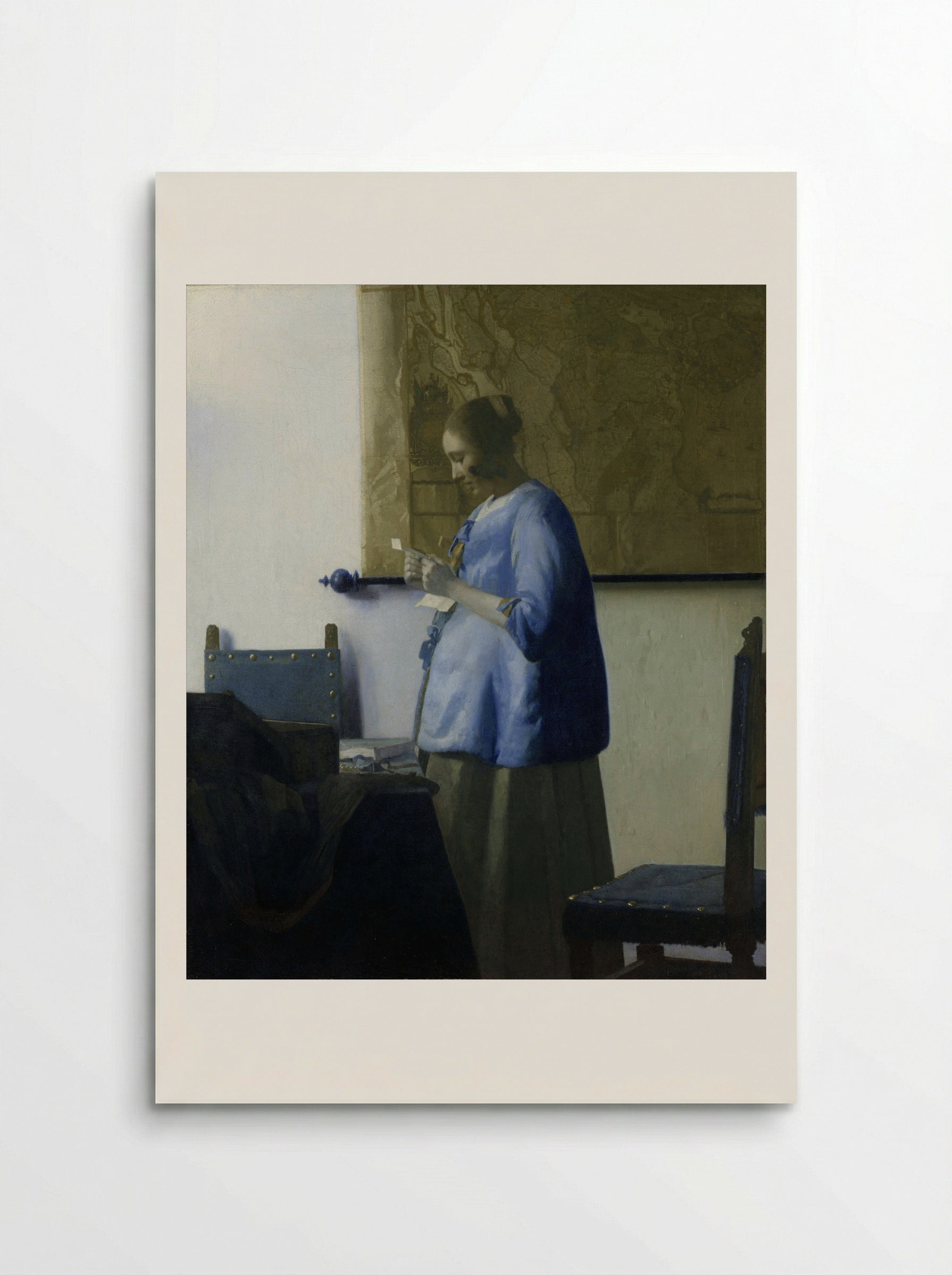 Woman in Blue Reading a Letter - Johannes Vermeer - Poster