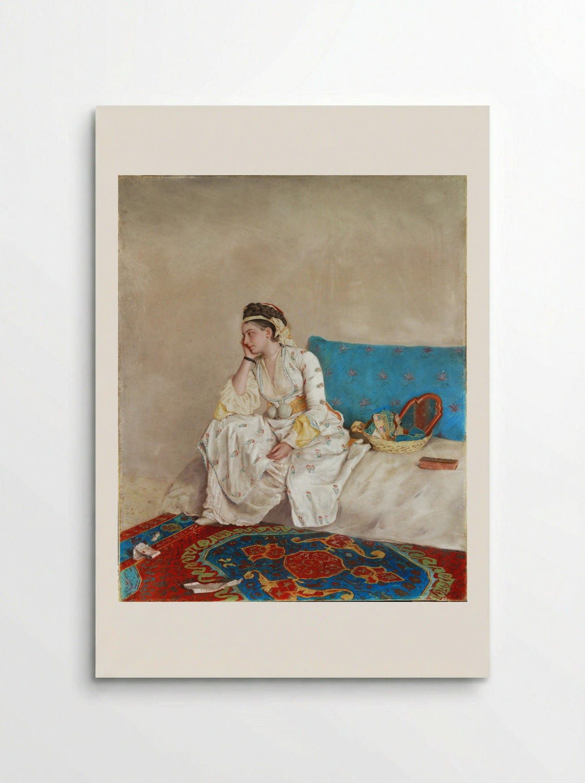 Woman in Turkish Dress, Seated on a Sofa - Jean-Étienne Liotard - Poster