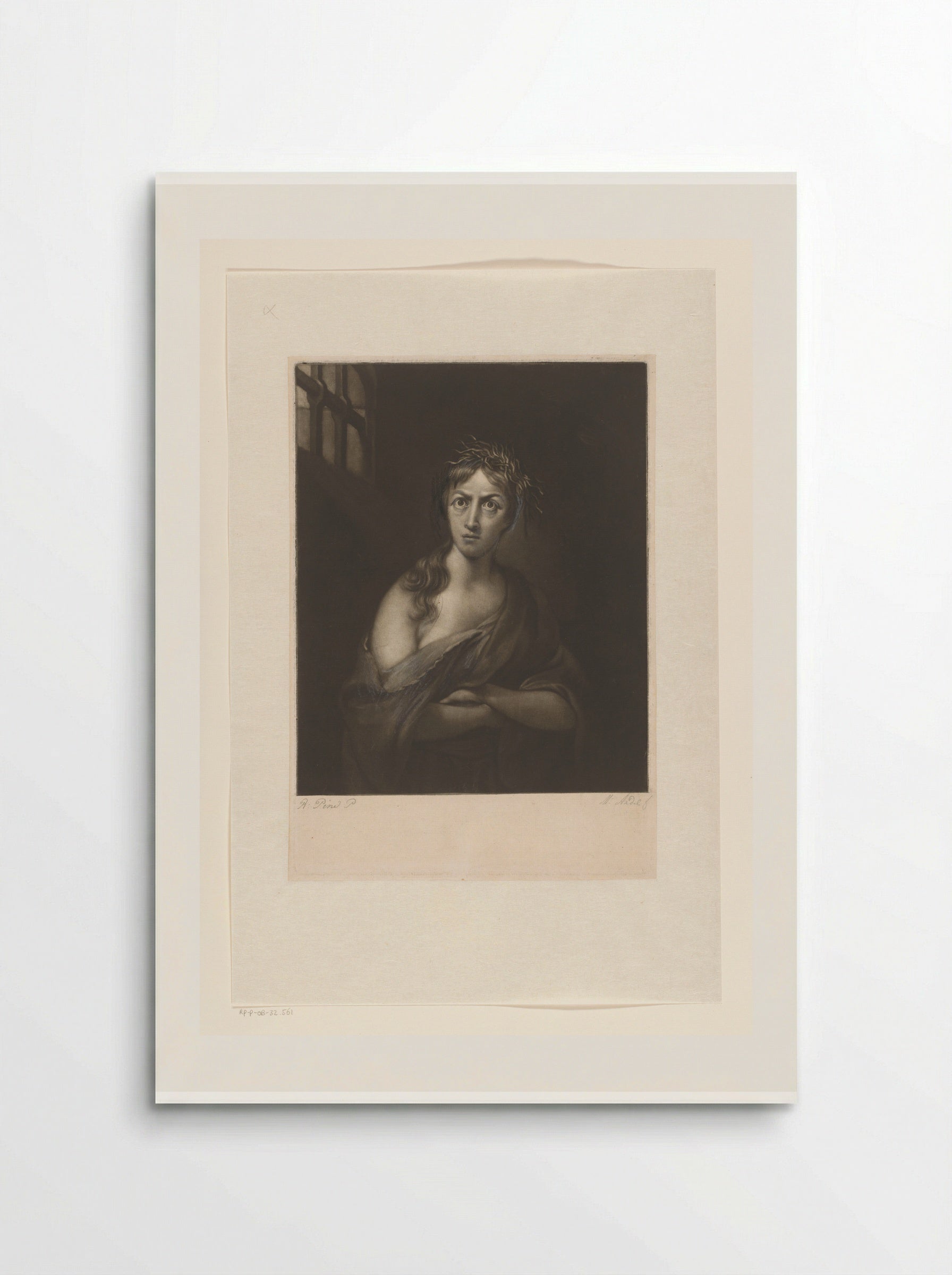 Woman in a Cell with Twigs in Her Hair - James McArdell - Poster