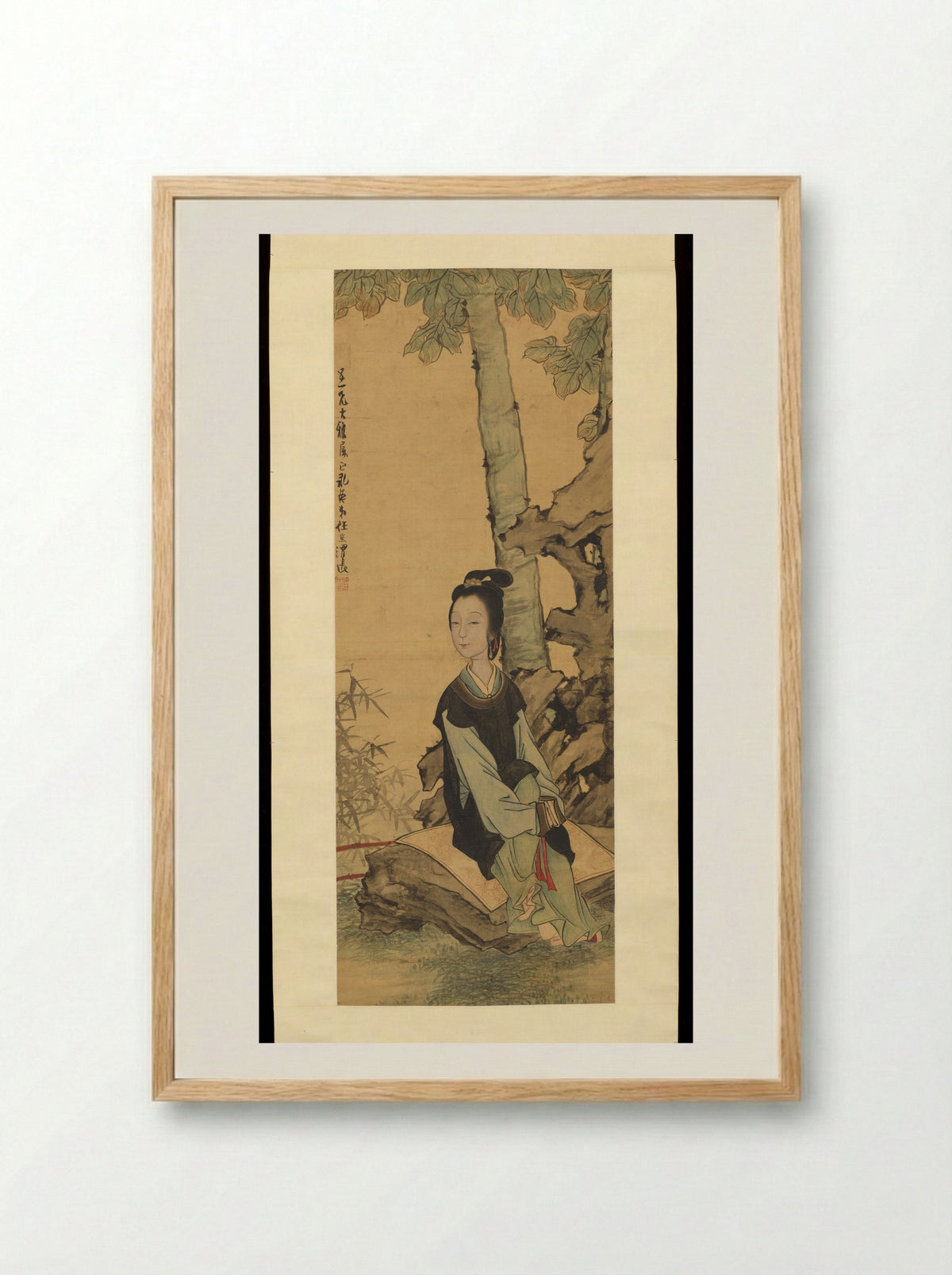 Woman in a Garden - Ren Xiong - Framed Print Wood
