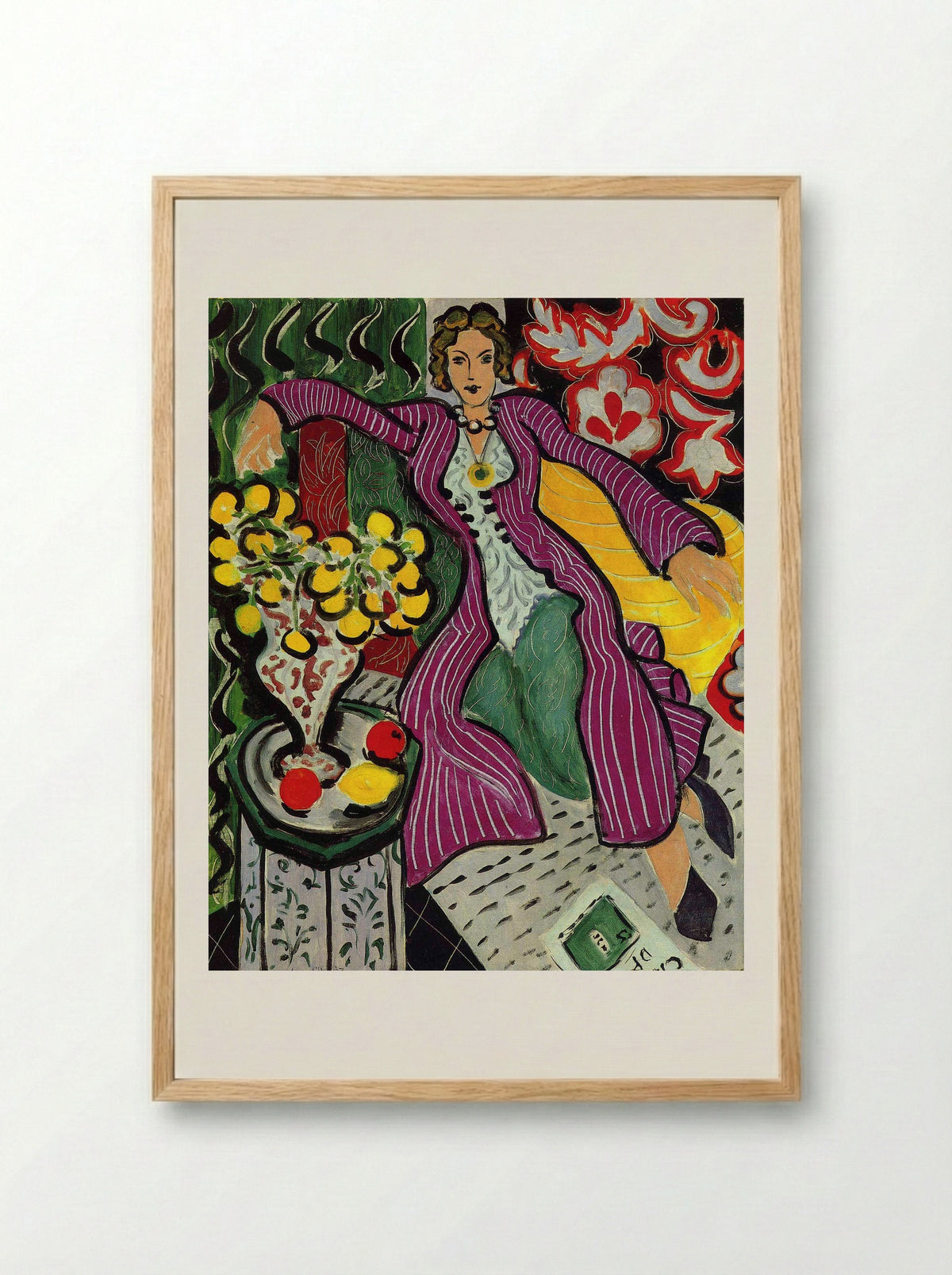Woman in a Purple Coat - Henri Matisse - Framed Print Wood