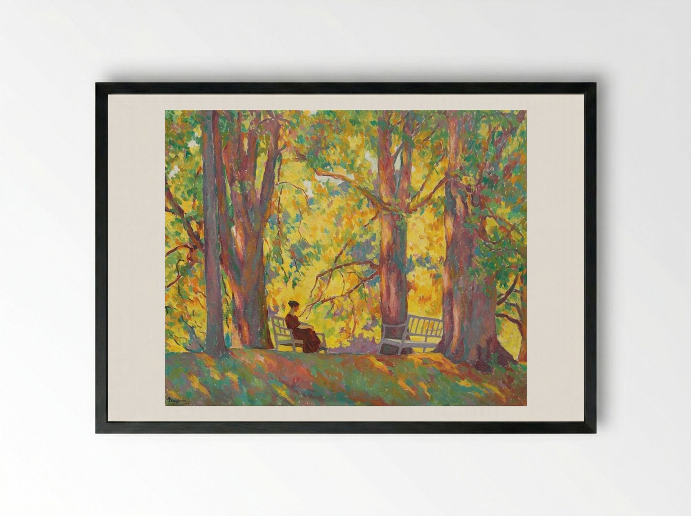 Woman in the Park - Ion Theodorescu-Sion - Framed Print Black