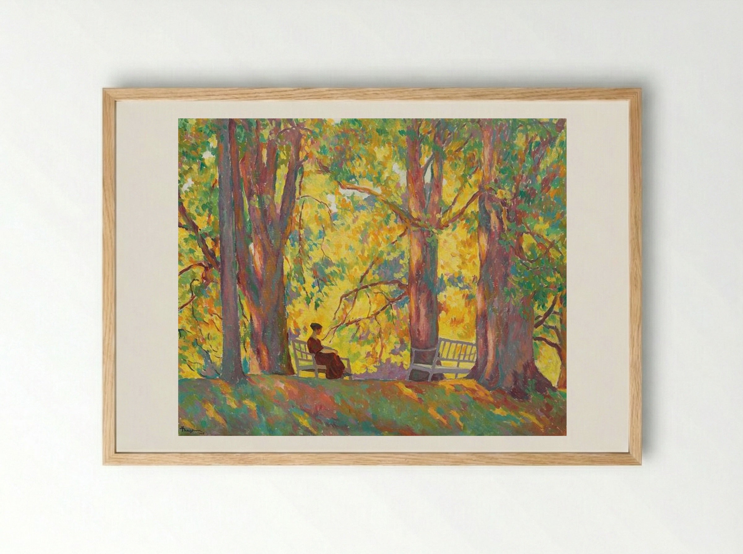 Woman in the Park - Ion Theodorescu-Sion - Framed Print Wood