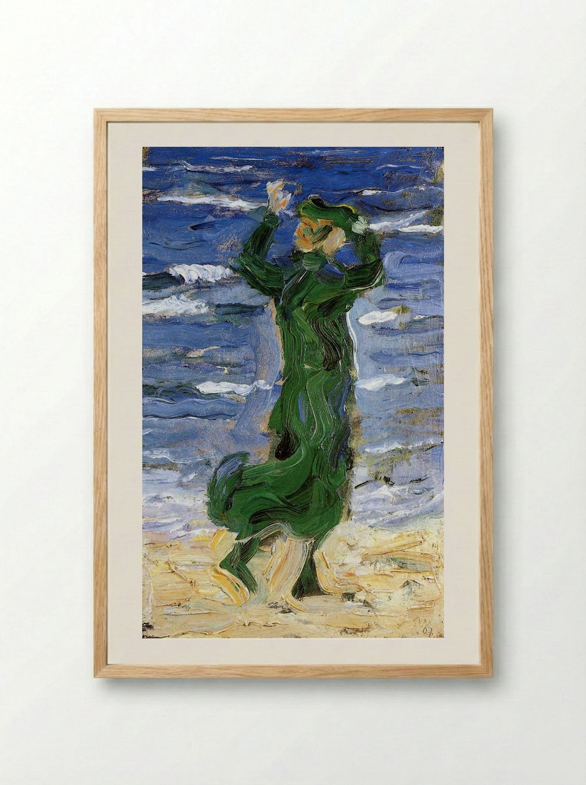 Woman in the Wind by the Sea - Franz Marc - Framed Print Wood