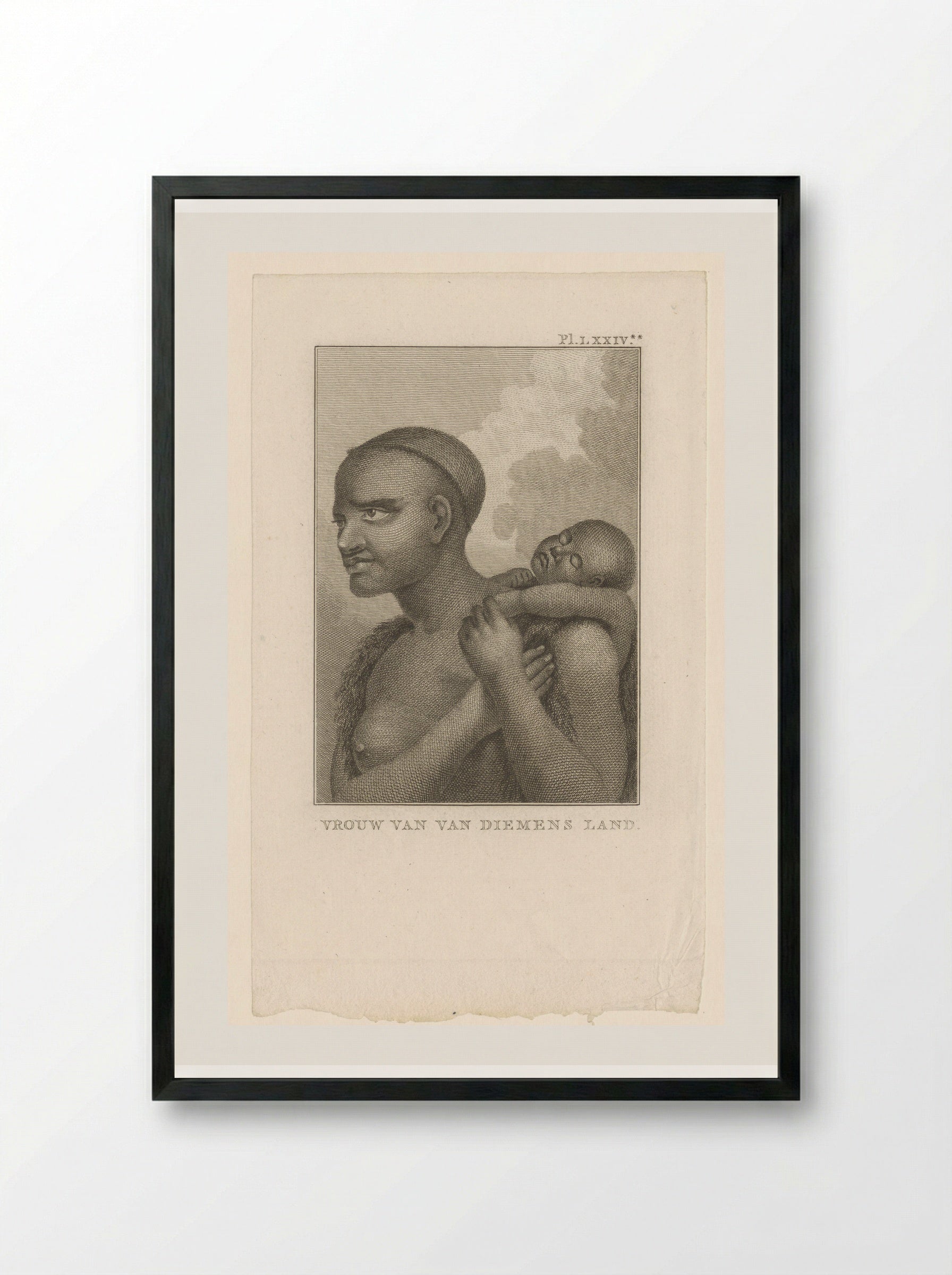 Woman of Van Diemen's Land with Child - Diverse Vervaardigers - Framed Print Black