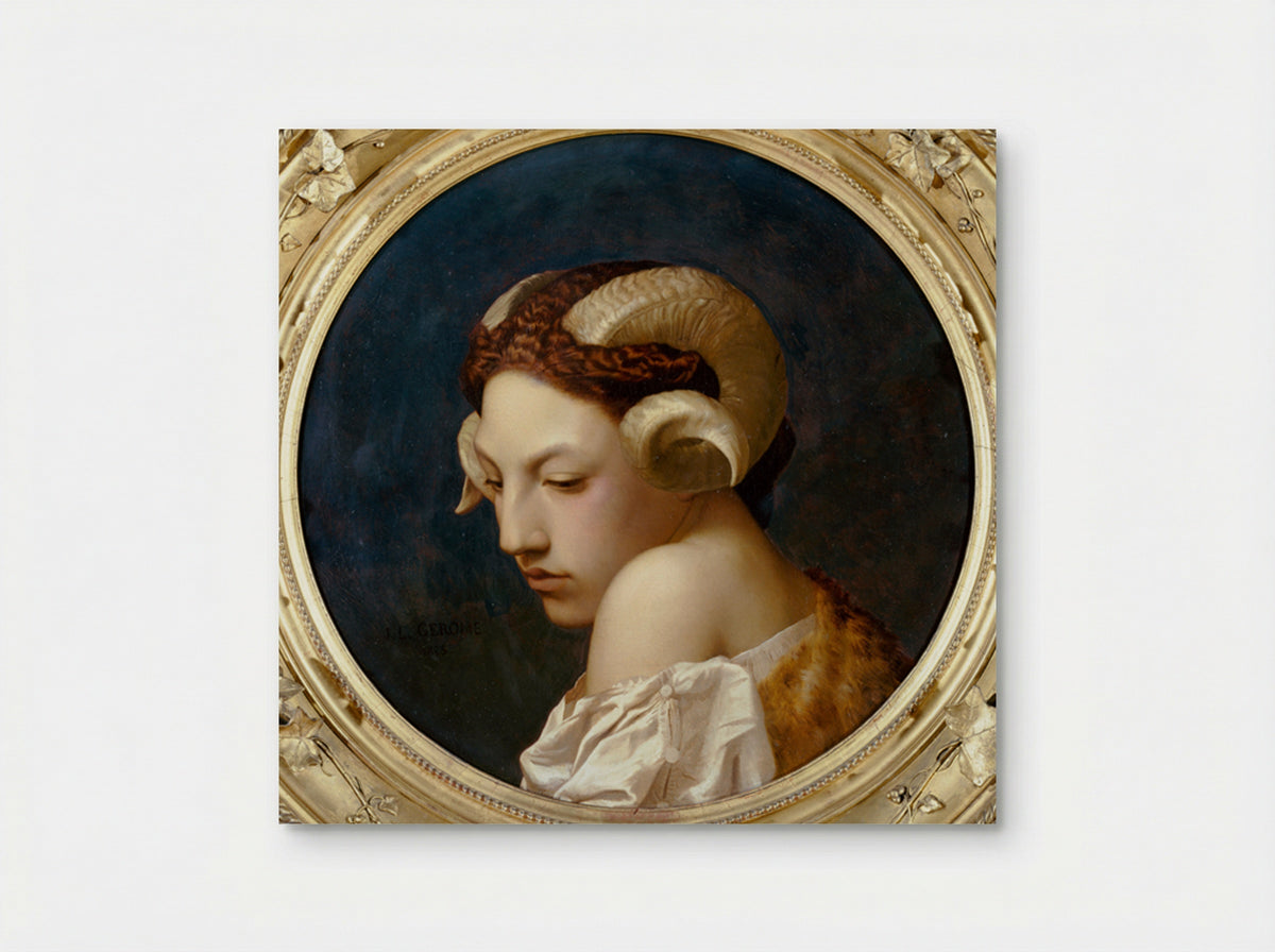 Woman's head with ram horns - Jean-Leon Gerome - Poster