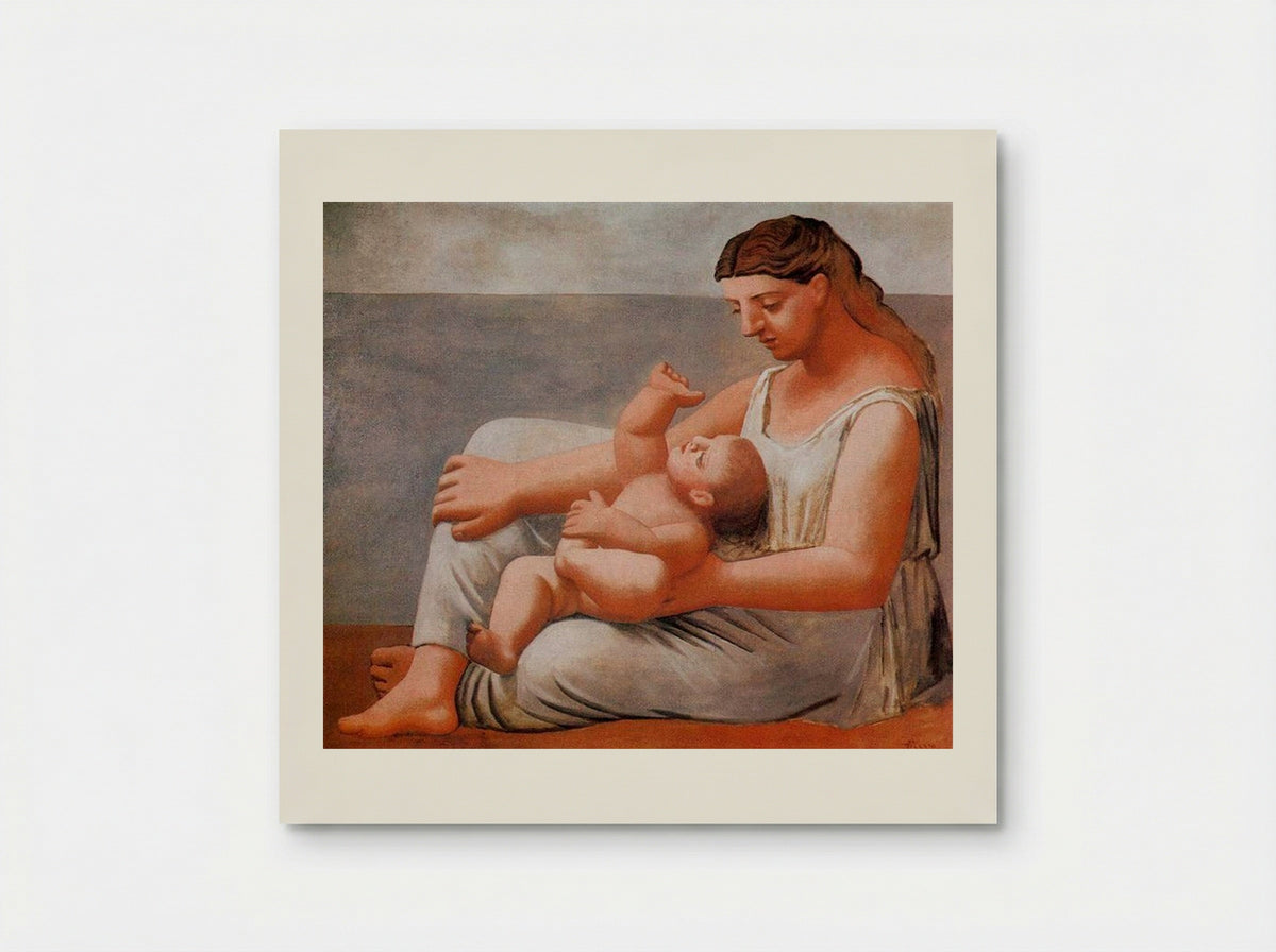 Woman with Child on the Seashore - Pablo Picasso - Poster