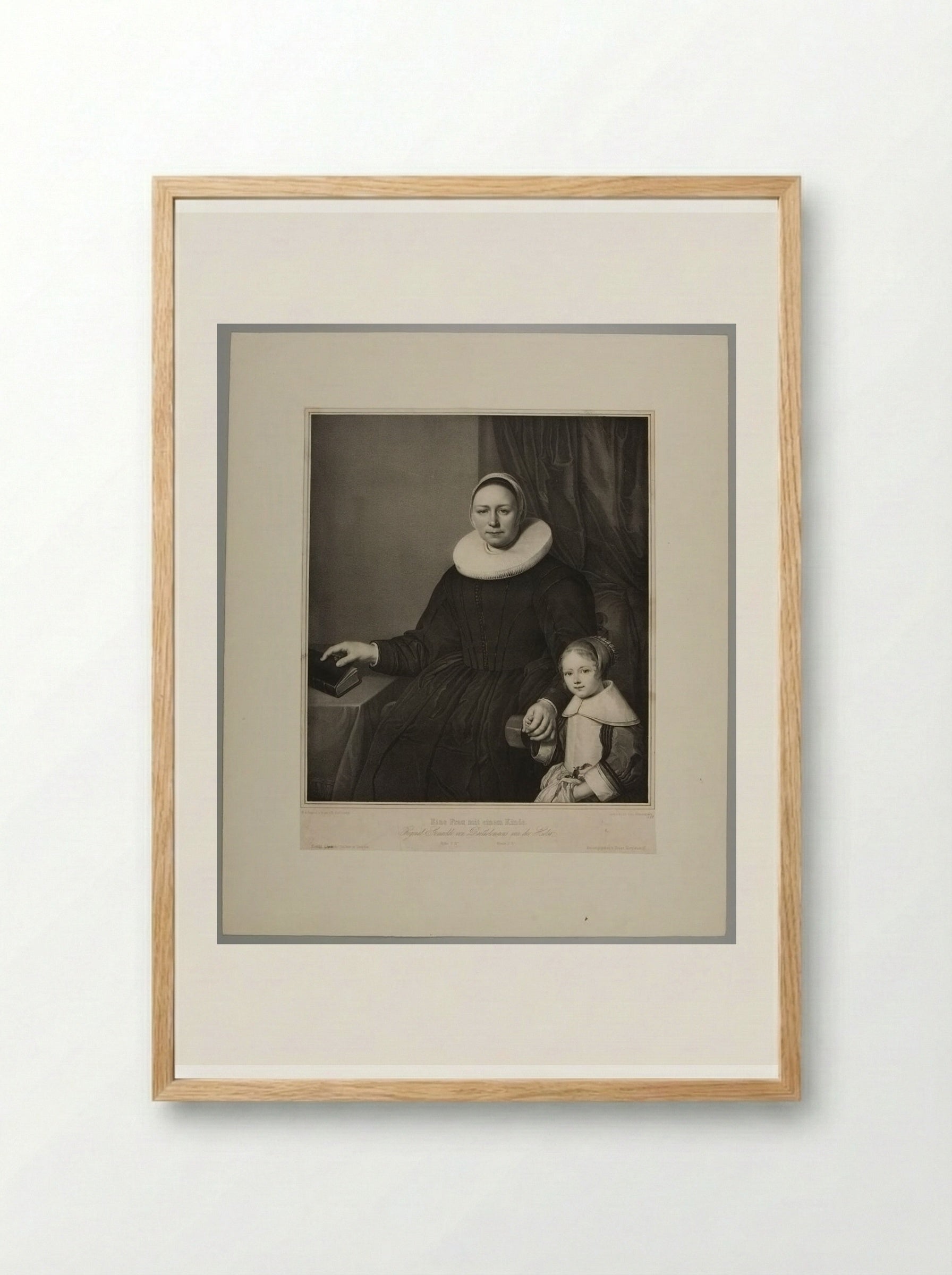 Woman with Child - Franz Hanfstaengl - Framed Print Wood