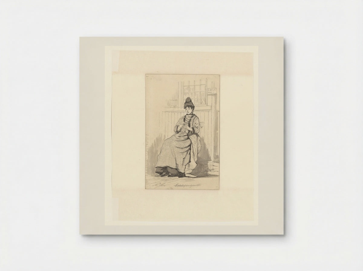 Woman with Needlework at the International Food Exhibition in Amsterdam - Johan Conrad Greive - Poster
